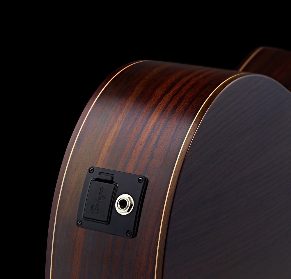 Ortega RCE145LBK - Guitarra electroacústica, abeto y caoba, para zurdos color negro, completo