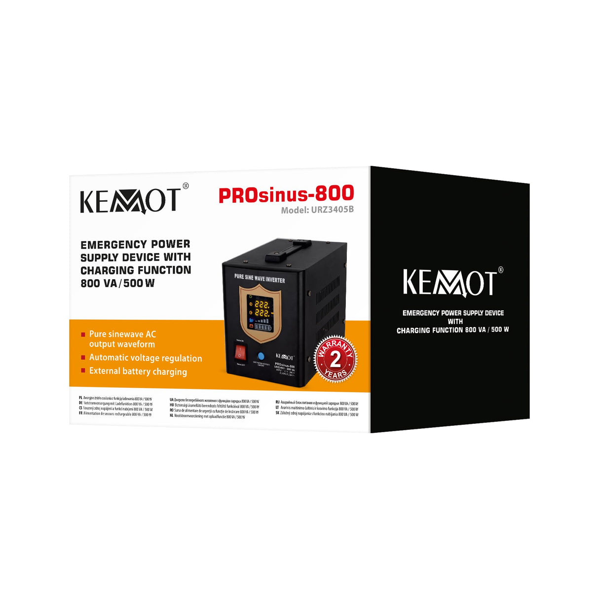 Not Alimentación Kemot prosinus de 500 Cambio Richter Reiner Sinus Función de Carga 12 V 230 V 800 VA/500 W