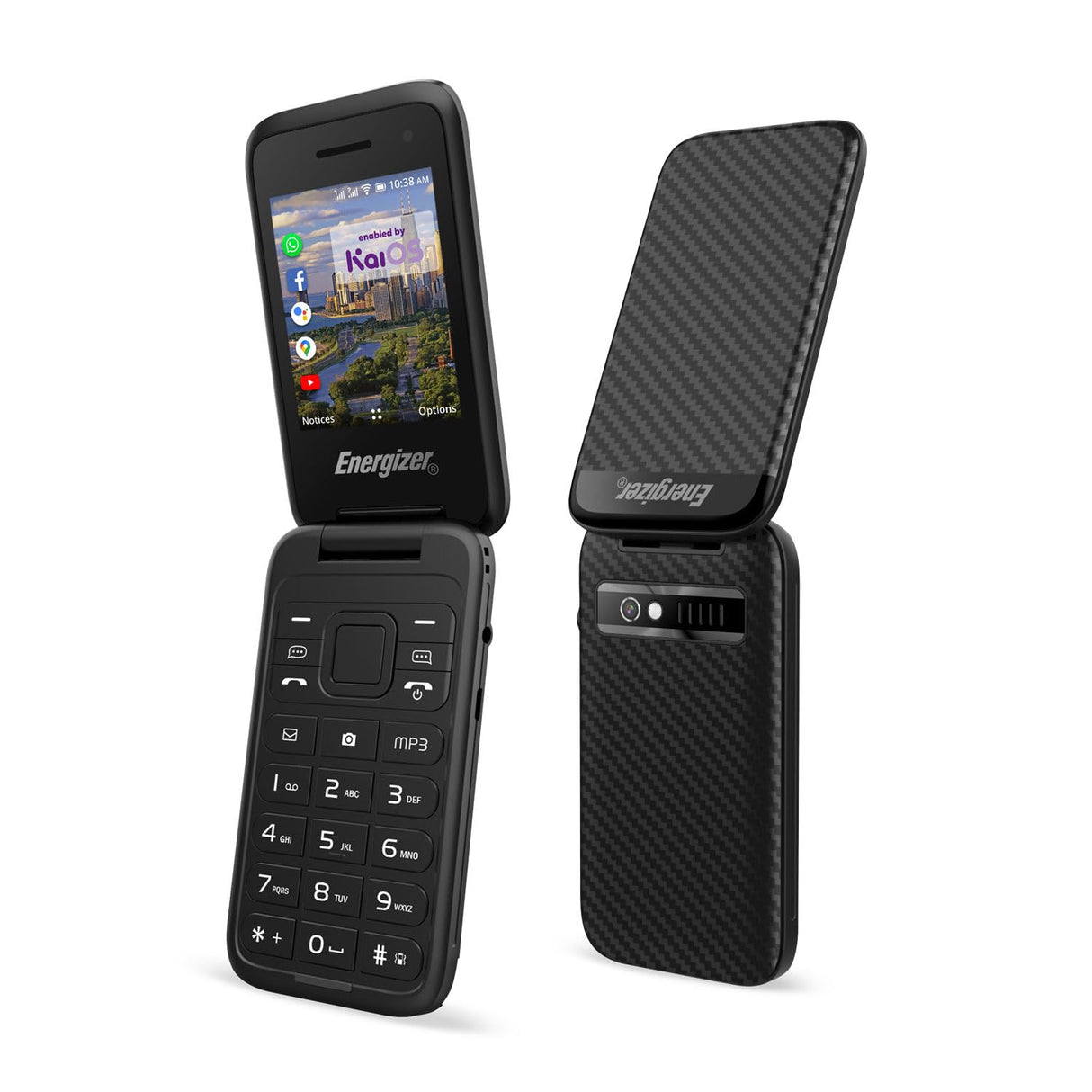 Energizer - Mobile E282SC - 4G - Teléfono móvil Flip Dual SIM (MicroSIM) - 3 años de garantía - Negro