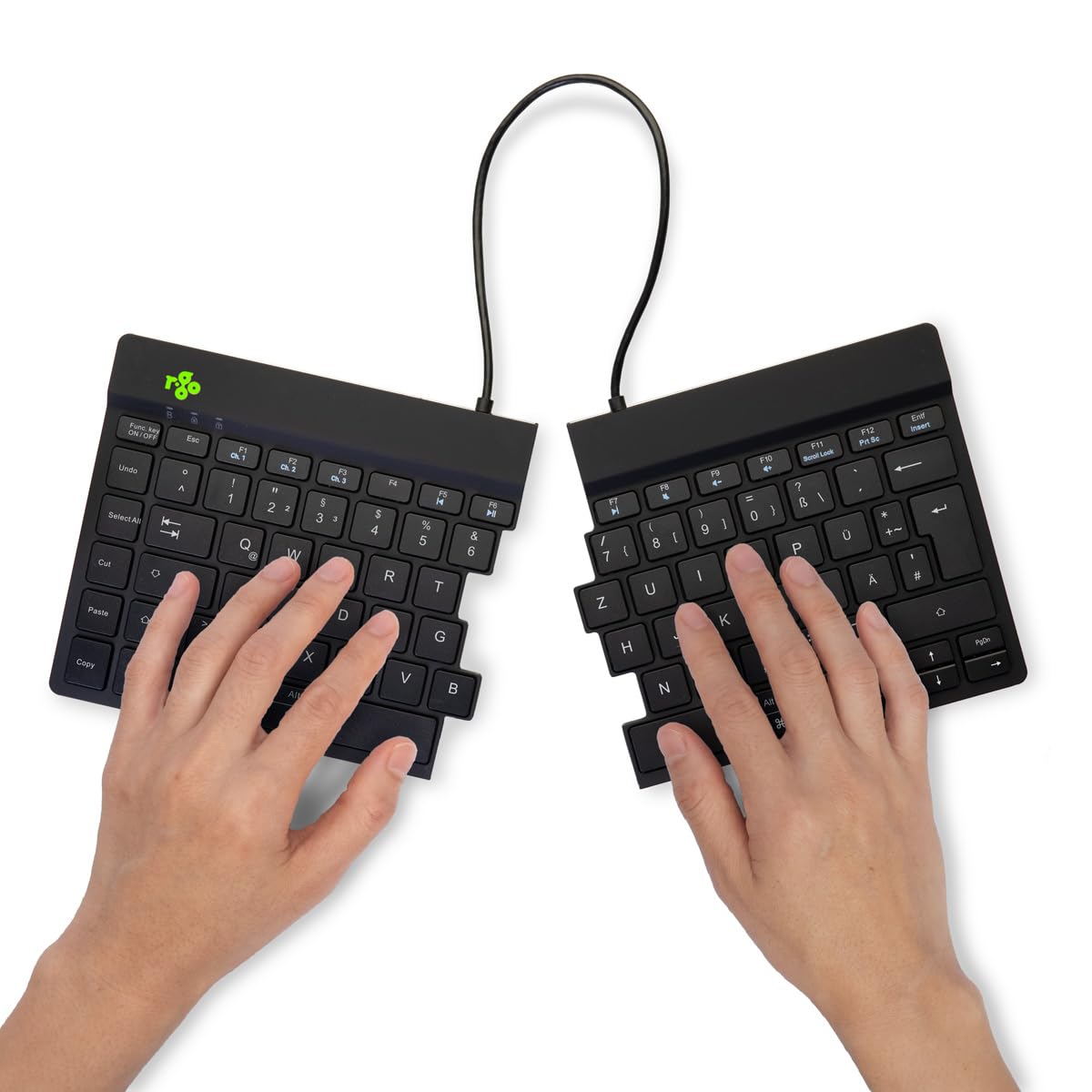 R-GO TOOLS Clavier ergonomique R-Go Split Break Avec logiciel de Pause, Clavier ergonomique divisé, QWERTZ (DE),