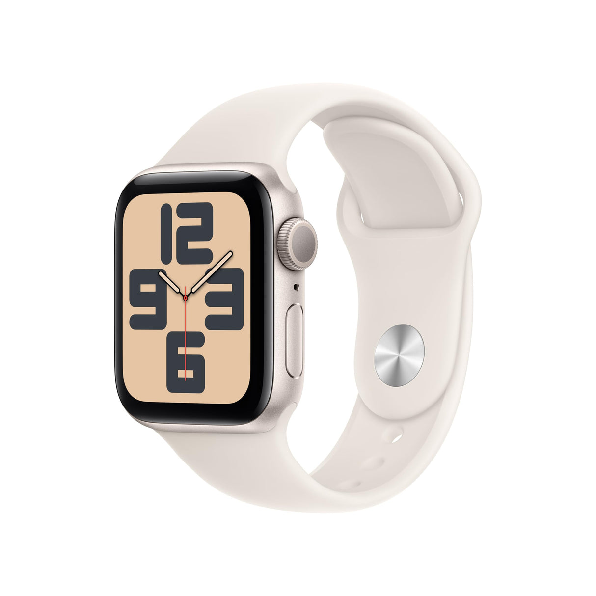 Apple Watch SE de 2.ª generación GPS Smartwatch con Caja de Aluminio en Blanco Estrella de 40 mm y Correa Deportiva Blanco Estrella - Talla M/L. Monitores de entreno y sueño y Resistencia al Agua