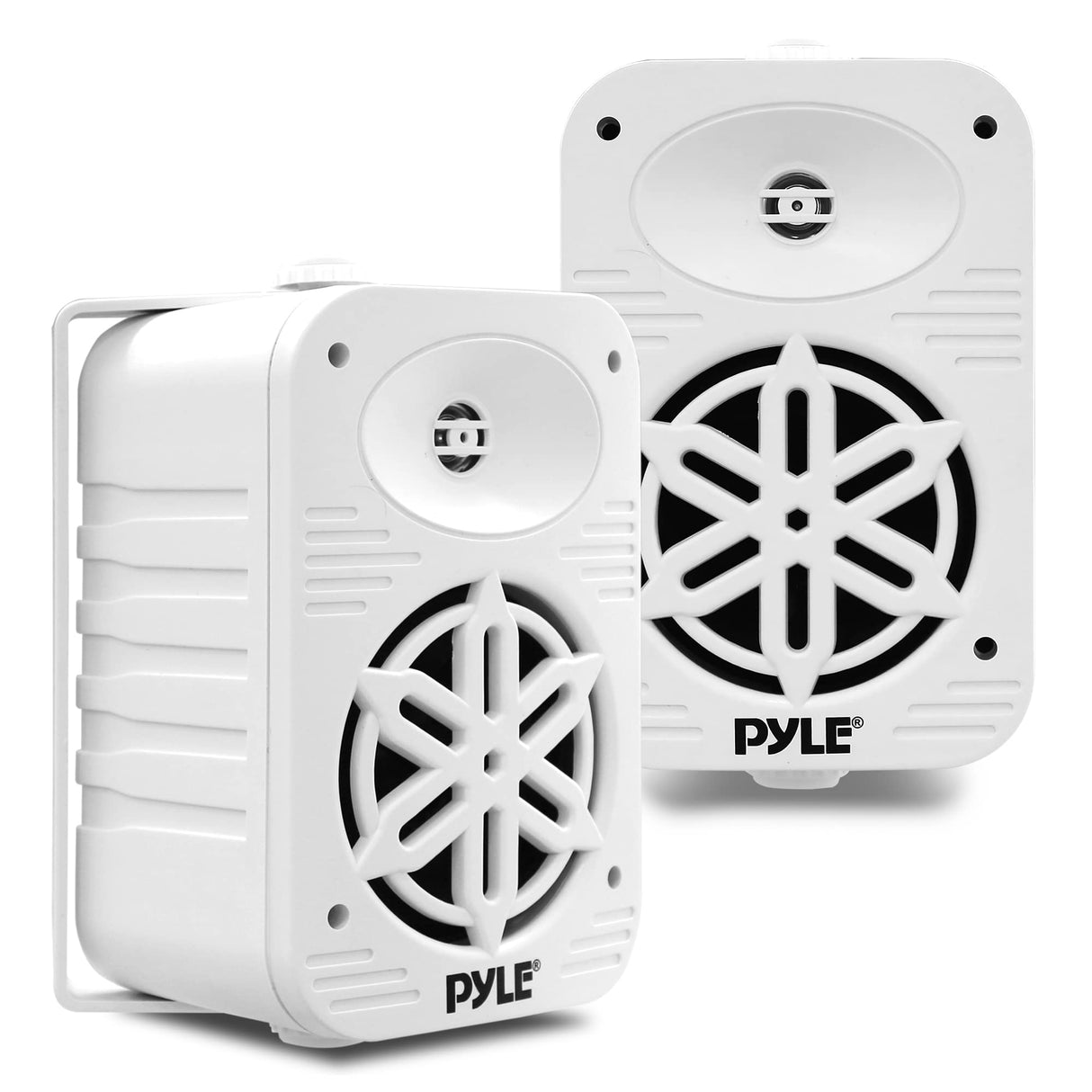 Pyle Altavoces para Interior y Exterior – 500 W, 2 Altavoces Blancos de 5,25" Impermeables, Sistema de 2 Vías con Tweeter de ½, para Casa, Barco, Terraza y Piscina