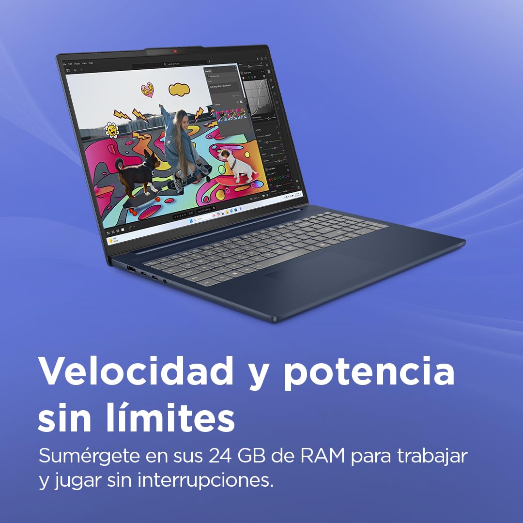 Lenovo IdeaPad Slim 5 Gen 10 - Ordenador Portátil 16" OLED 2.8K (Intel Core i7-13620H, Graficos Intel UHD, 24 GB RAM, 1TB SSD, Wi-Fi 6, Win 11 Home, Office Trial) Teclado QWERTY Español- Azul