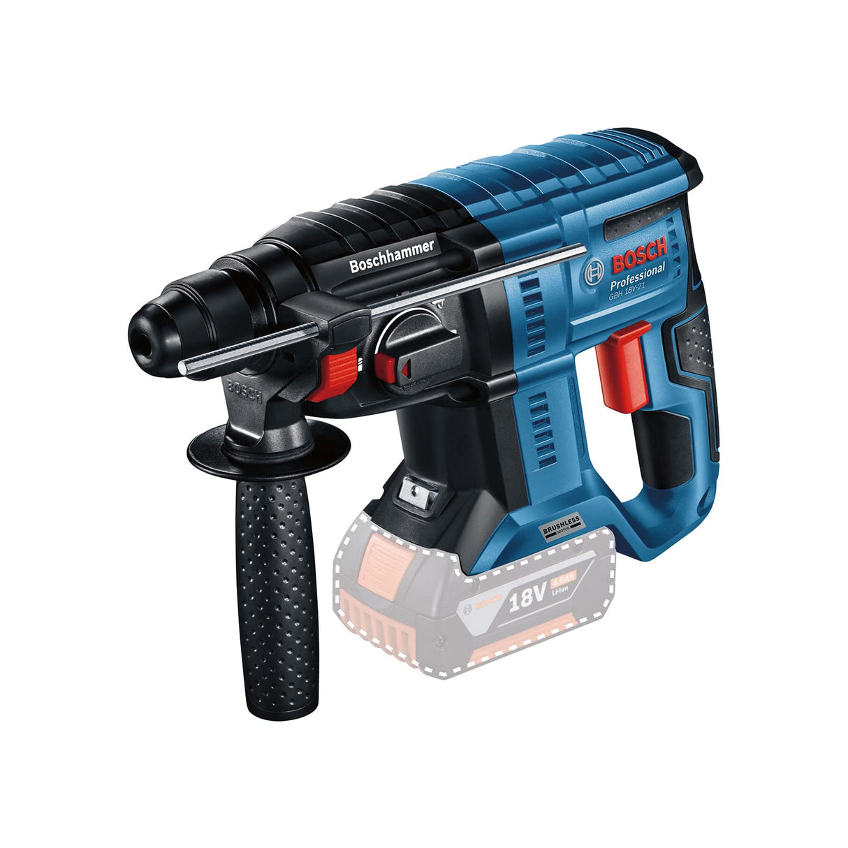 Bosch Professional 18V System GSB 18V-45 + GBH 18V-21 + GWS 18V-7 (125) - Set taladro + martillo + amoladora (3 baterías 4.0Ah, en bolsa) - Amazon Exclusive