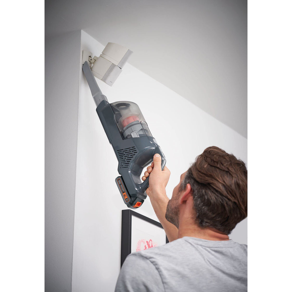 Black+Decker BHFEA18D1-QW - Aspirador sin cable 2en1 POWER SERIES con tecnología SmartTech que adapta su velocidad, Batería de Litio de 18V, Depósito de 500 ml