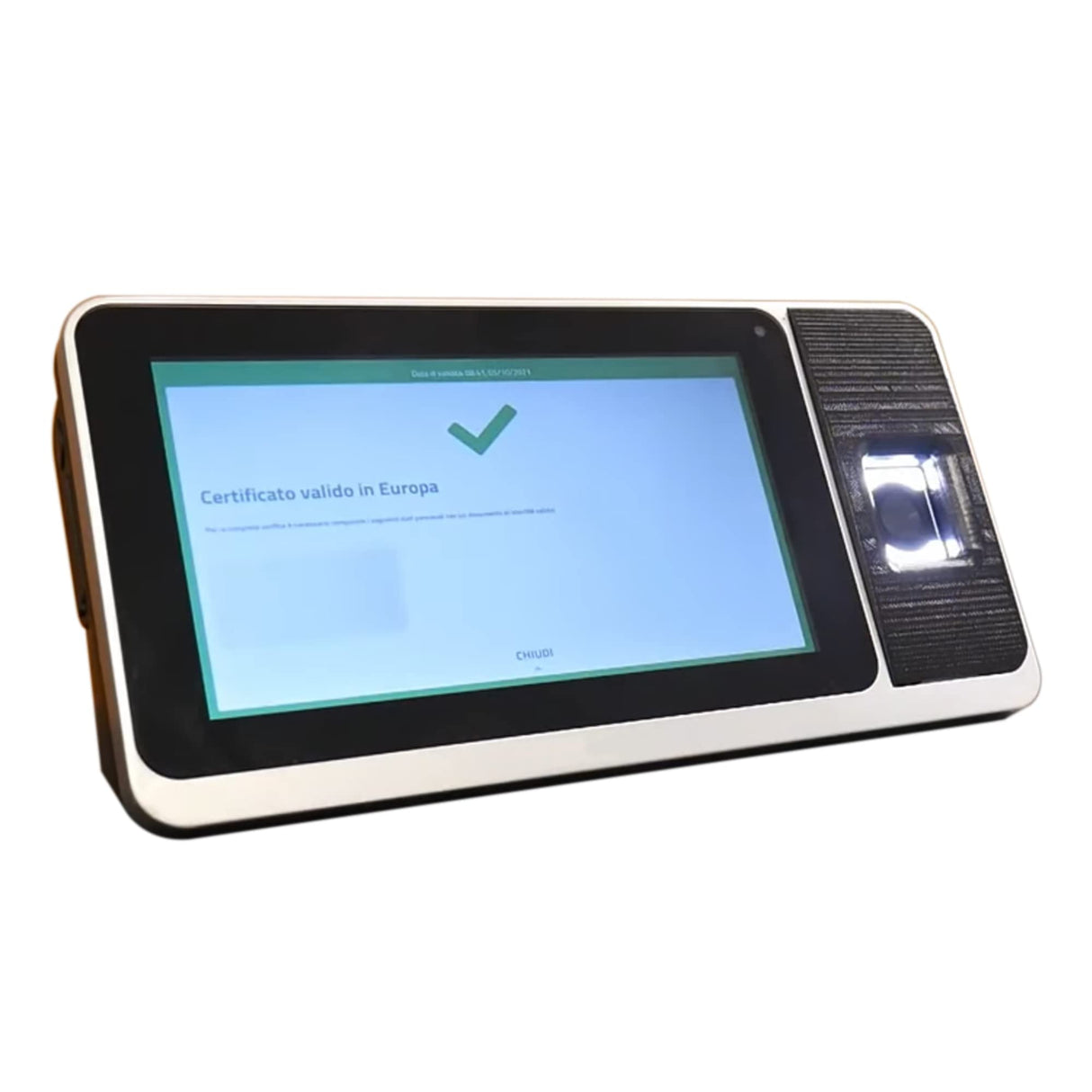 Escáner QR Certificado Verde Covid-19 ZYNK-ZPAD-PLUS-QR-12-S, WiFi, 2 MP, Pantalla táctil de 7 Pulgadas, RFID, Huella Digital, código QR, Bluetooth, Plug and Play