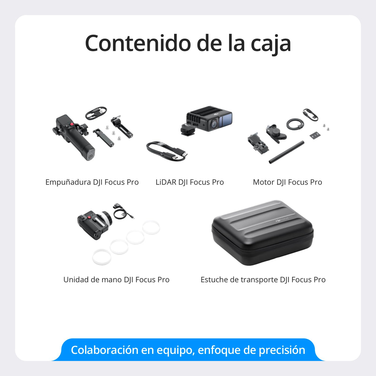 Pack dji Focus Pro Todo en Uno, Sistema de Control de Objetivos AMF, Enfoque de Objetos a 20 m, 76 800 Puntos de medición LiDAR, reconocimiento por IA, Control de FIZ del Objetivo, Unidad de Mano