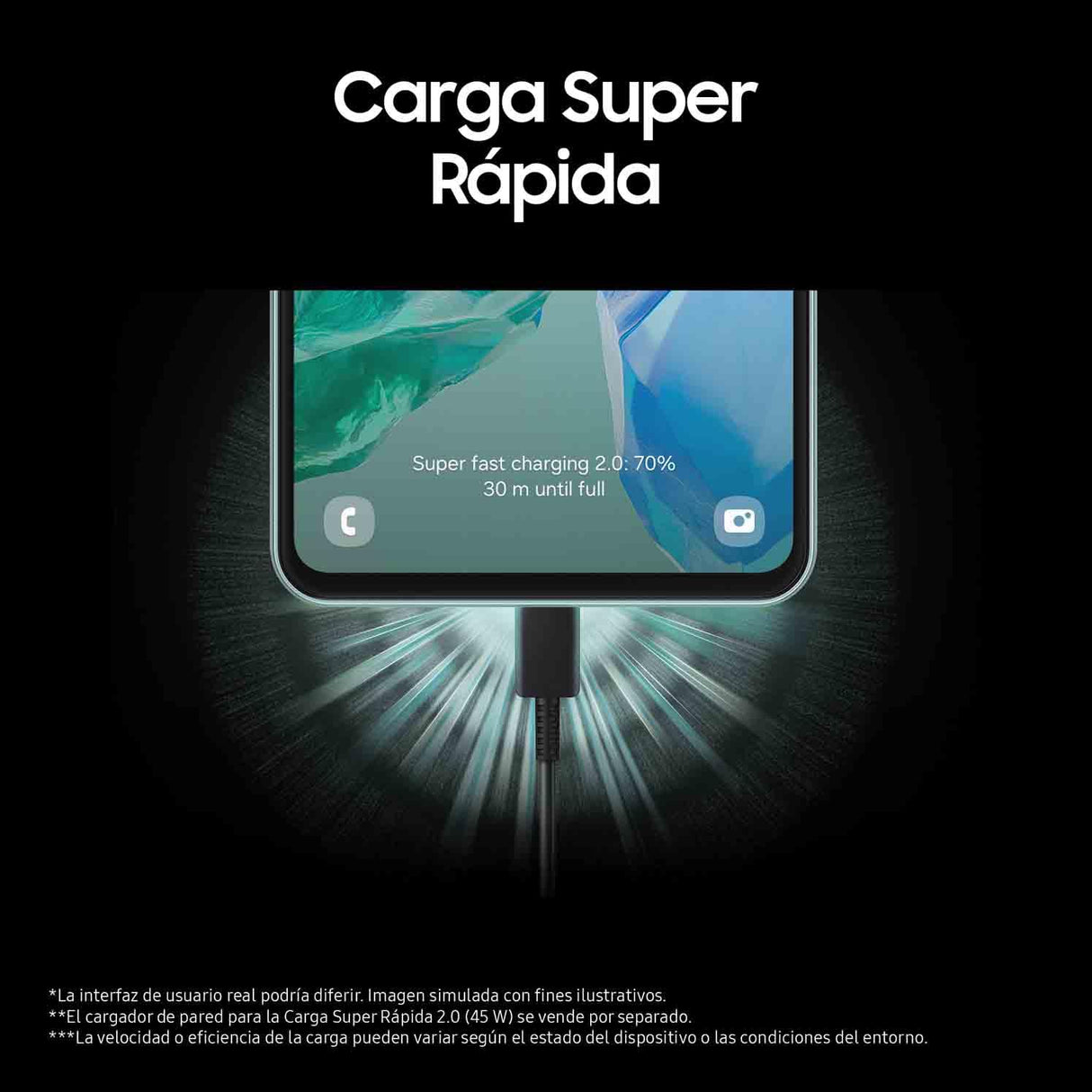 Samsung Galaxy M55 5G 256GB - Teléfono Móvil Android, Smartphone Libre, Pantalla 6,7" FHD+Super AMOLED+, Negro (Versión Española)