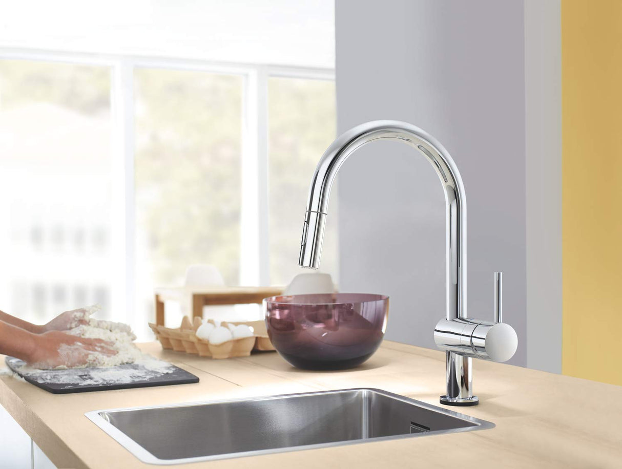 GROHE Minta Touch Quickfix - Grifo de fregadero electrónico, caño en C, cromo, ref. 31358002