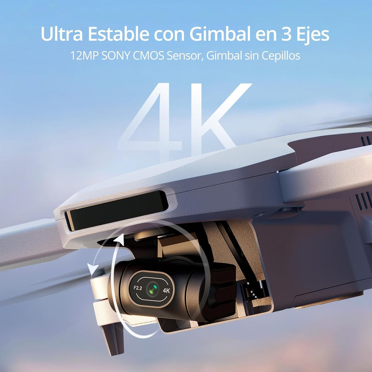 Potensic ATOM GPS Dron con Cรกmara 4K Adultos, Menos de 249g, 6km Transmisiรณn, Estabilizaciรณn en 3 ejes, 2 baterรญas para un tiempo mรกx. de vuelo de 64 min, regreso automรกtico, QuickShots, C0