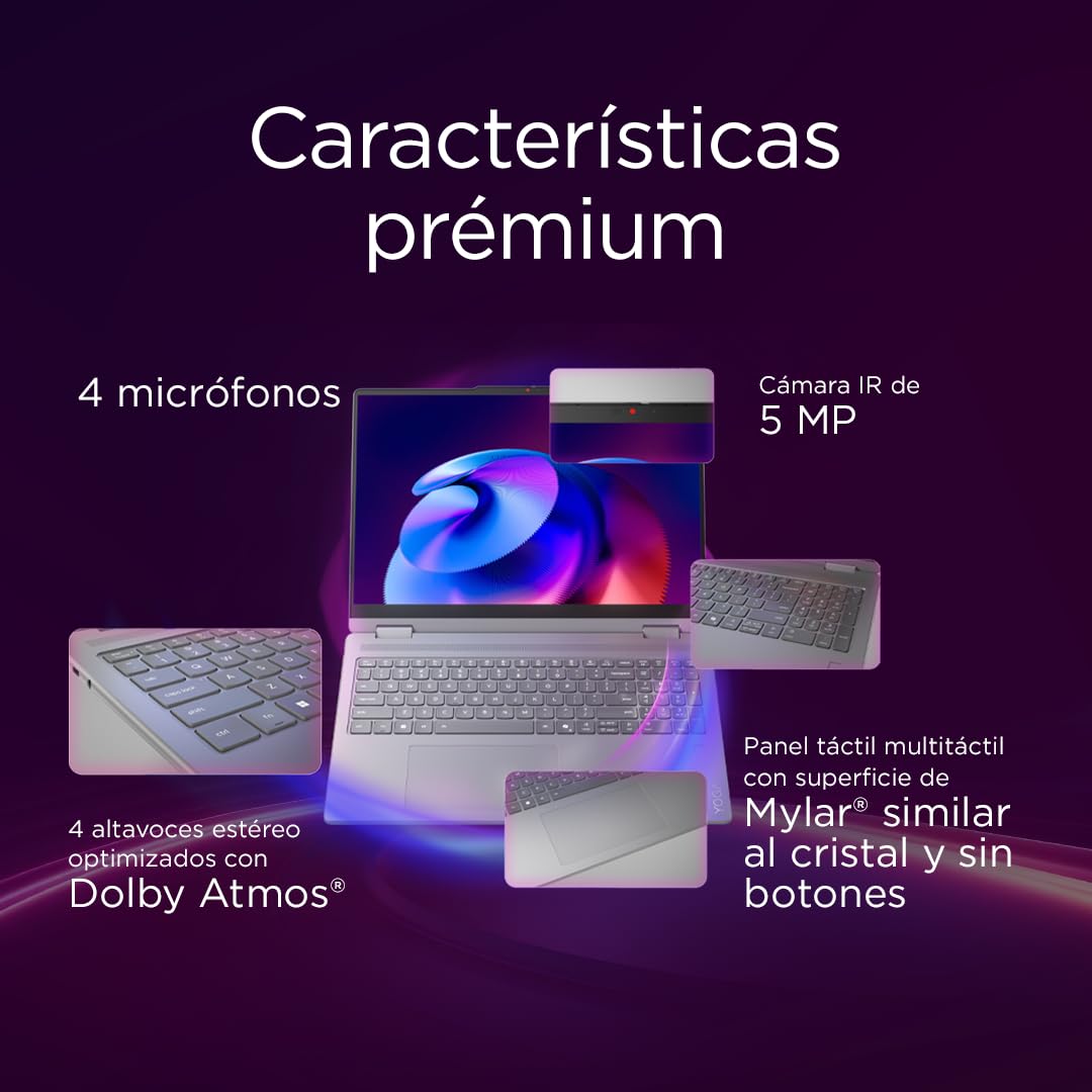 Lenovo Yoga 7 2-in-1 Gen 10 – Ordenador Portátil IA Convertible Táctil 14" OLED (Intel Core Ultra 5 226V, 16 GB RAM, 1 TB SSD, Wi-Fi 7, Win 11 Home, Copilot+ PC) Teclado QWERTY Español - Seashell