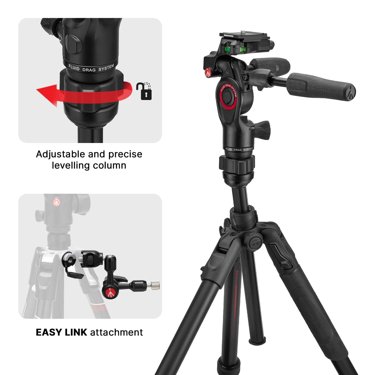 MANFROTTO Kit Trépied BEFREE GT Pro ALU + rotule 3D