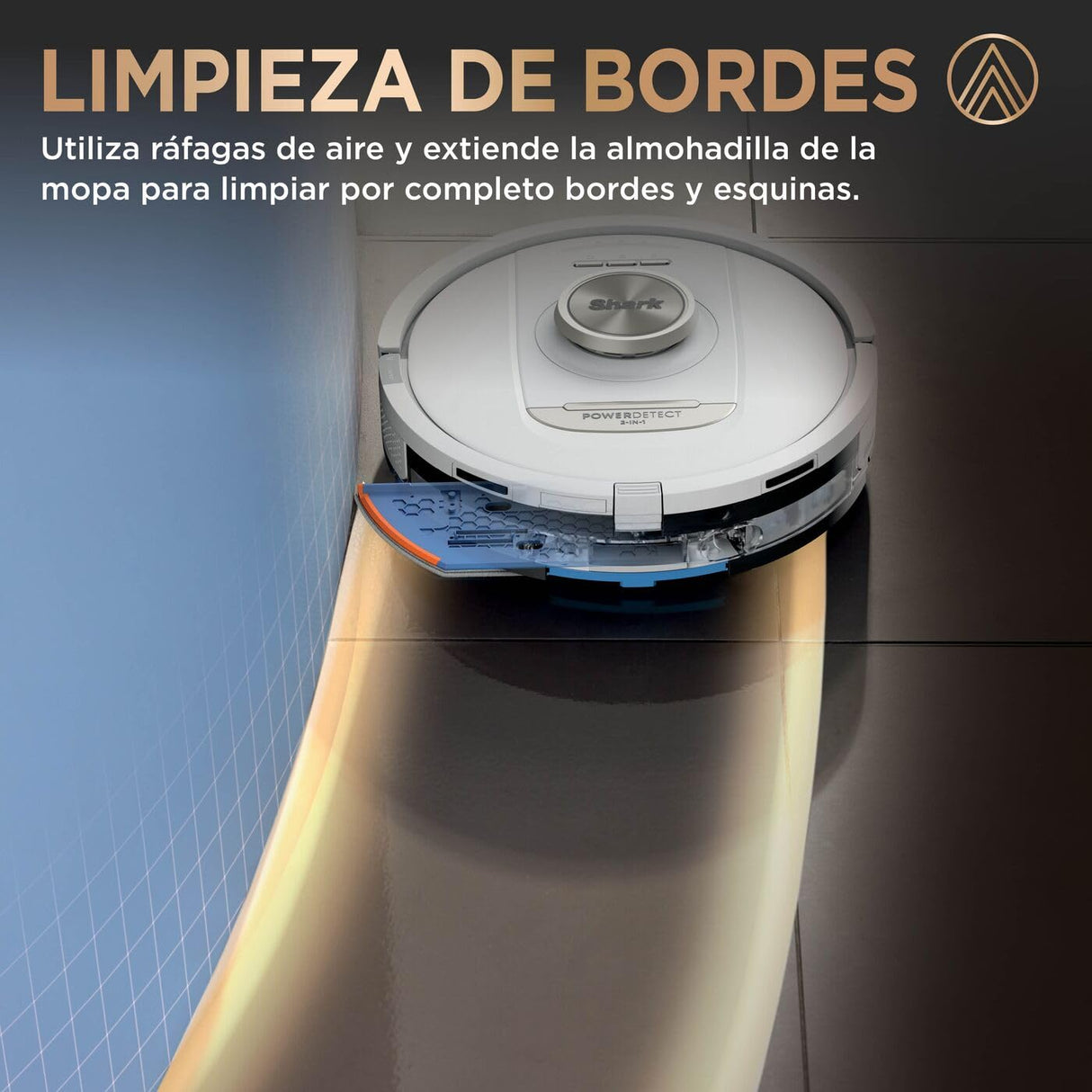 Shark PowerDetect Robot Aspirador y mopa 2 en 1, Base NeverTouch Pro con Limpieza, Carga y Vaciado automáticos, 60 días, navegación 3D y LiDAR, NeverStuck, WiFi/App, Blanco, AV2800ZEEUWH