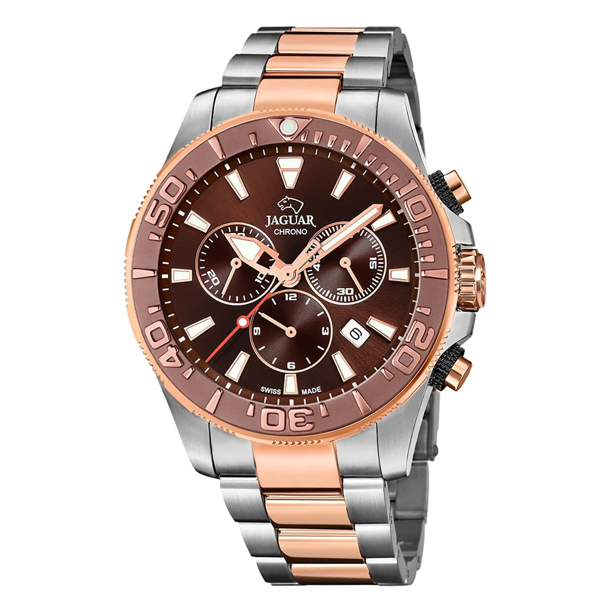 JAGUAR Reloj Modelo J874/1 de la colección Executive, Caja de 46,5 mm Marron con Correa Acero-Bronce para Caballero