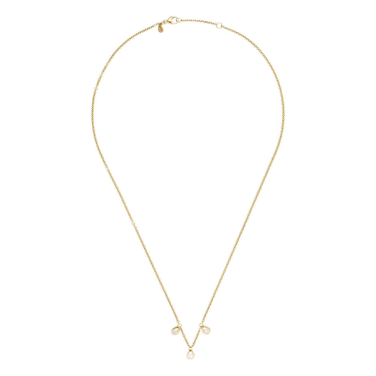 Orphelia TR-006 - Collar de mujer de oro amarillo (18k) con 3 diamantes, 45 cm