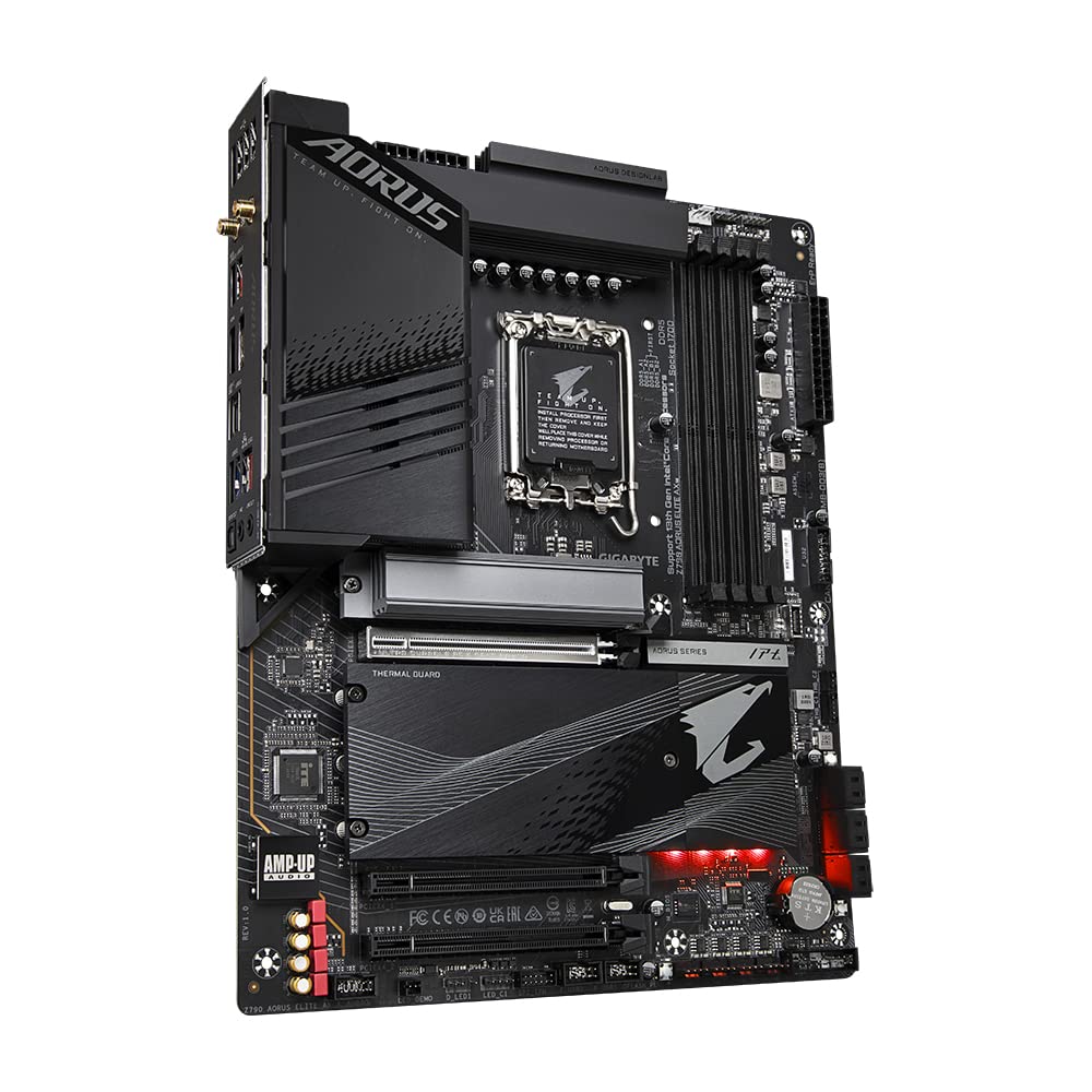 GIGABYTE Z790 AORUS Elite AX Placa Base - Soporta CPUs Intel Core de 14ª generación, 16*+2+1 Fases de VRM Digital, hasta 7600MHz DDR5 (OC), 4xPCIe 4.0 M.2, Wi-Fi 6E, LAN de 2.5GbE, USB 3.2 Gen 2x2