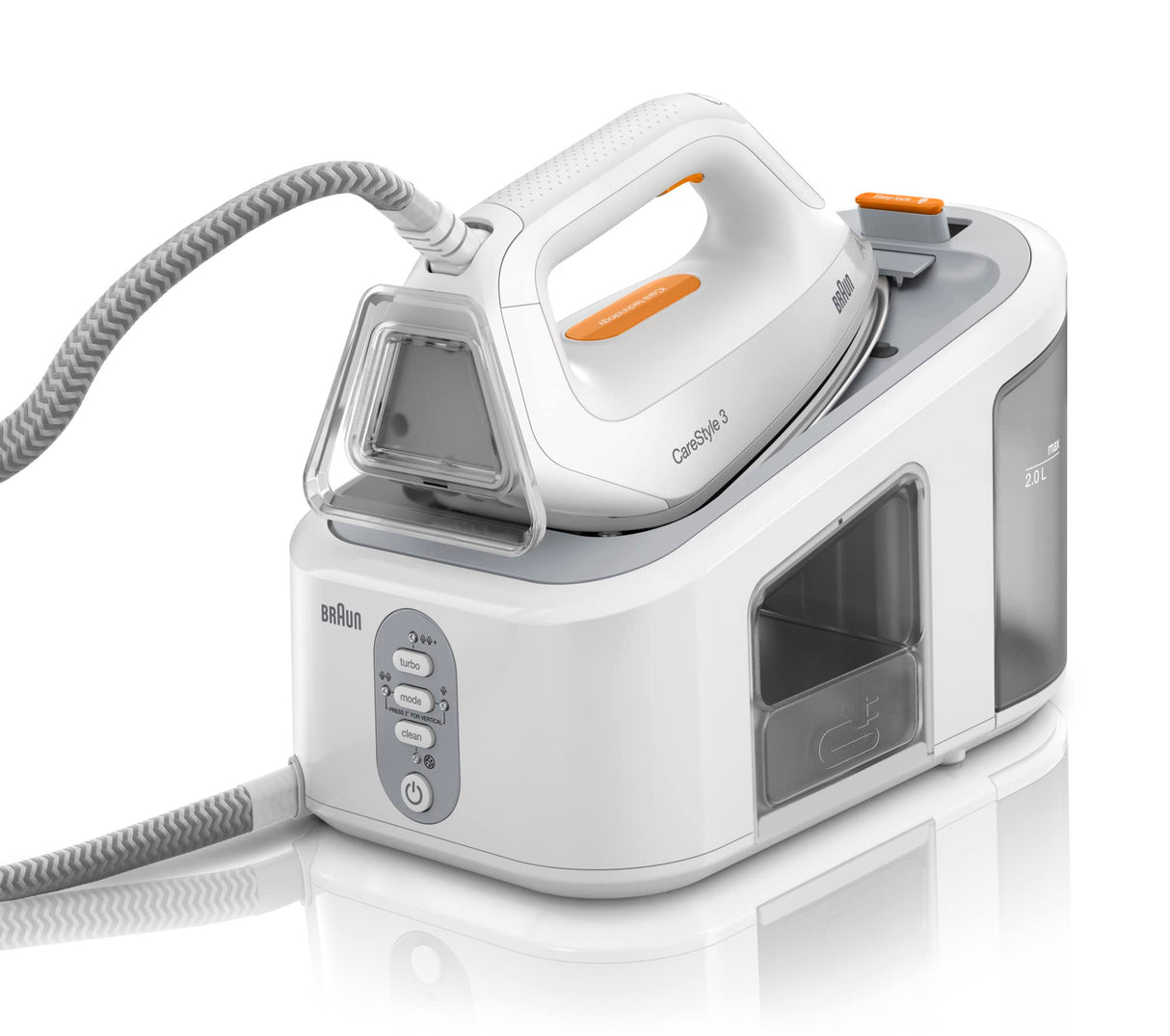 Braun CareStyle 3 IS 3132 - Plancha de vapor con suela FreeGlide 3D, vapor vertical, 2400 W, presión de la bomba de 6 bares, vapor de 400 g/min, gran depósito de agua de 2 l, color blanco