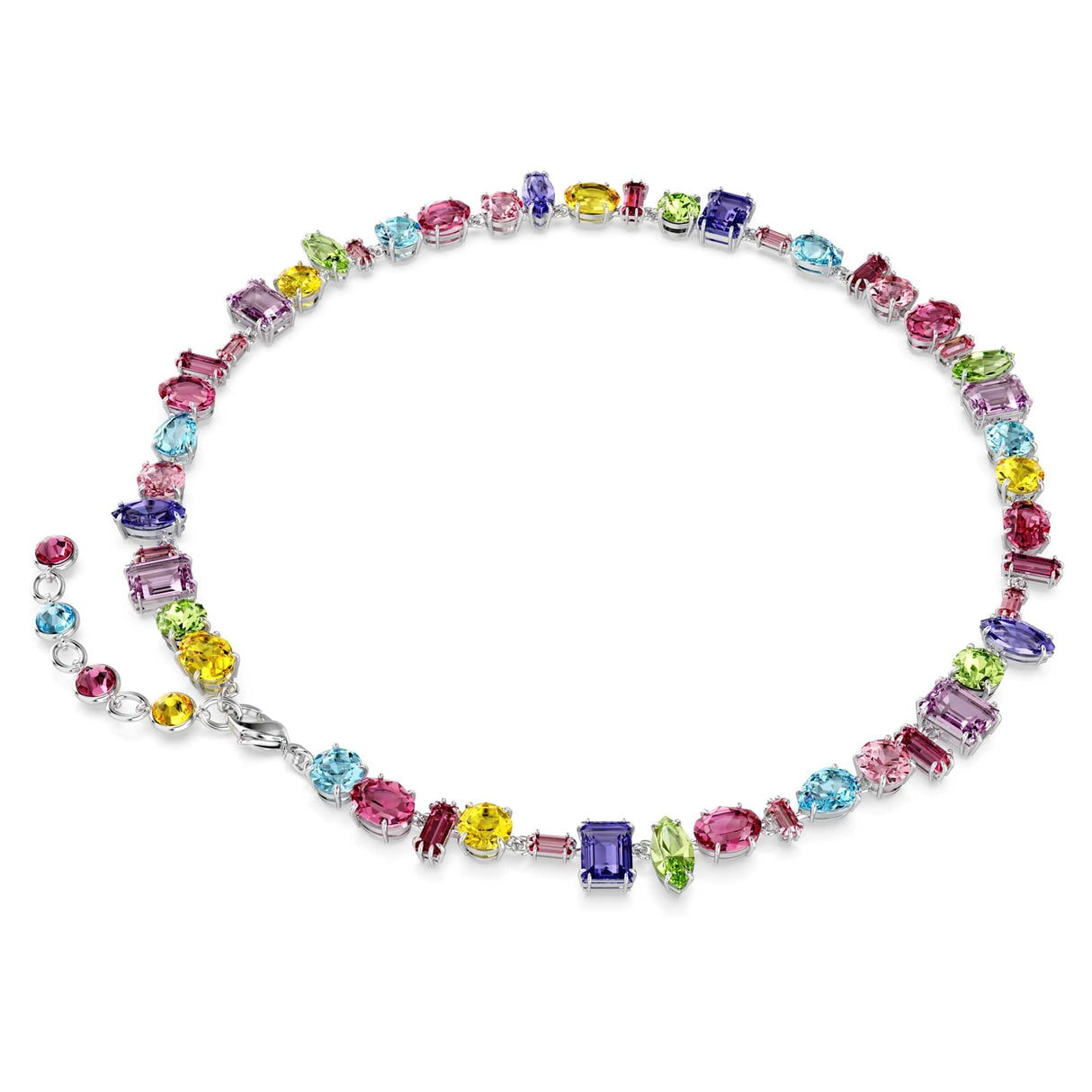 Swarovski Collar Gema, Cristales Multicolor, Baño de Rodio