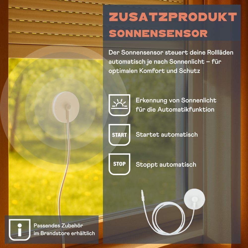 HOMEPILOT - RolloTron Premium Enrollador cinta eléctrico | Control conveniente persianas. Accesorio persianas Smart Home - ¡también apto instalaciones posteriores! Capacidad carga: 45 kg