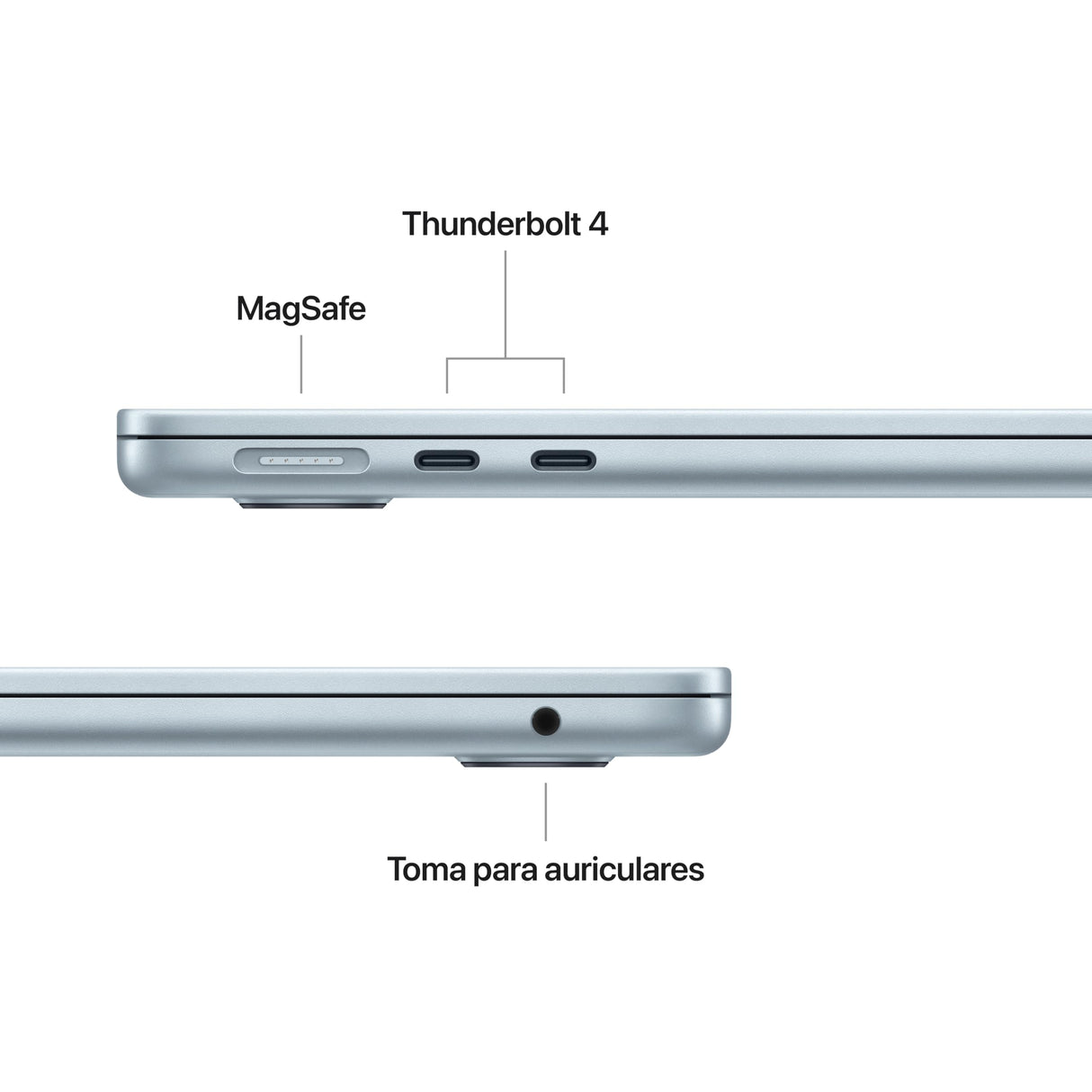 Apple 2025 MacBook Air de 13 Pulgadas con Chip M4: diseñado para Apple Intelligence, Pantalla Liquid Retina de 13,6 Pulgadas, 16 GB de Memoria unificada, 256 GB SSD, Teclado español; Azul Cielo