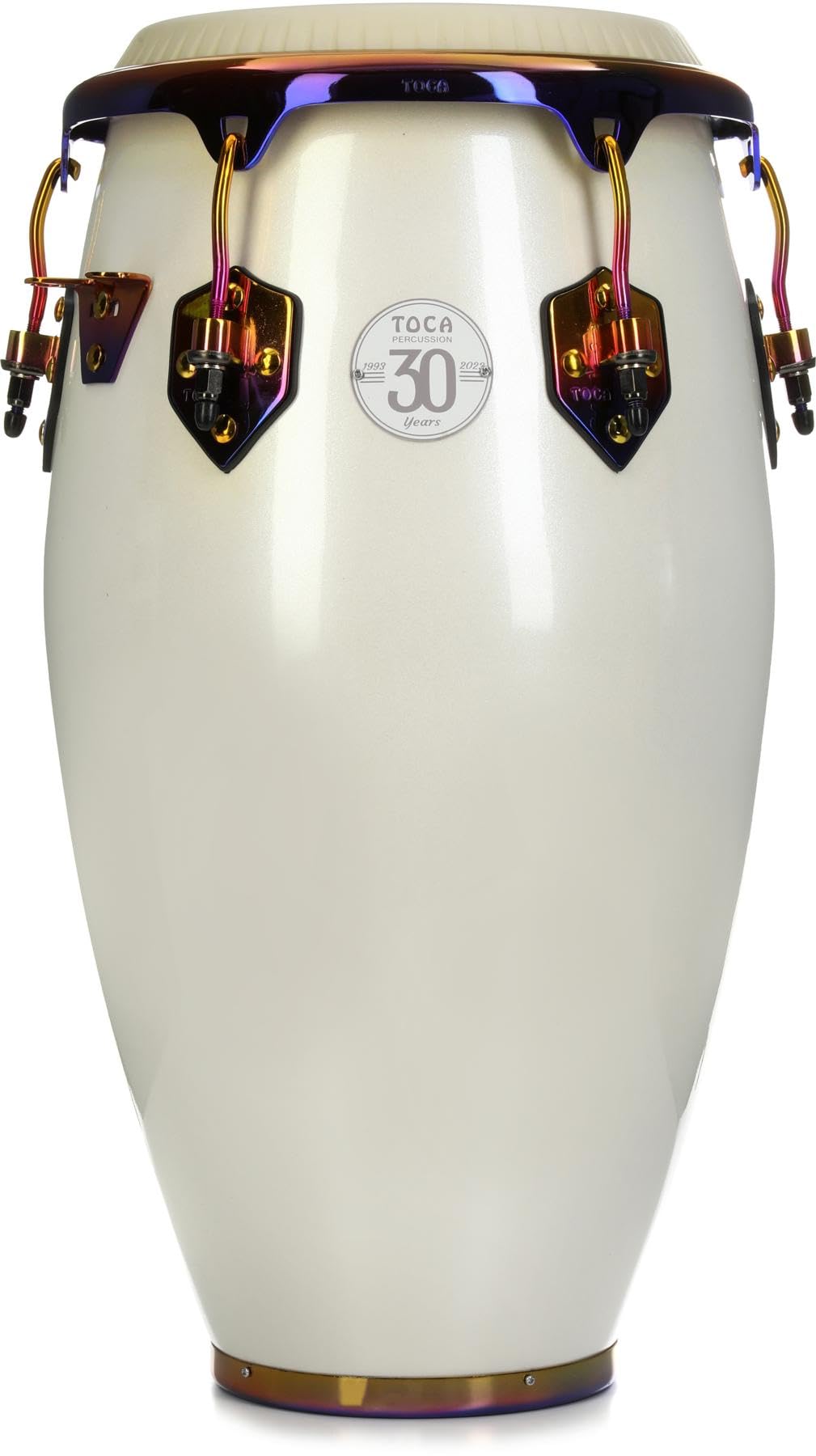 Toca Conga Series 30 Aniversario, Quinto 11", Blanco luminiscente, herrajes anodizados, 5311-MB