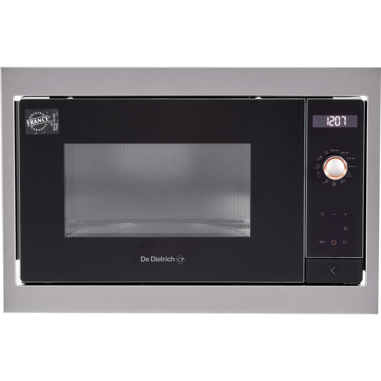 De Dietrich DME7121X Integrado Solo - Microondas (Integrado, Solo microondas, 26 L, 900 W, Giratorio, Tocar, Negro, Acero inoxidable)