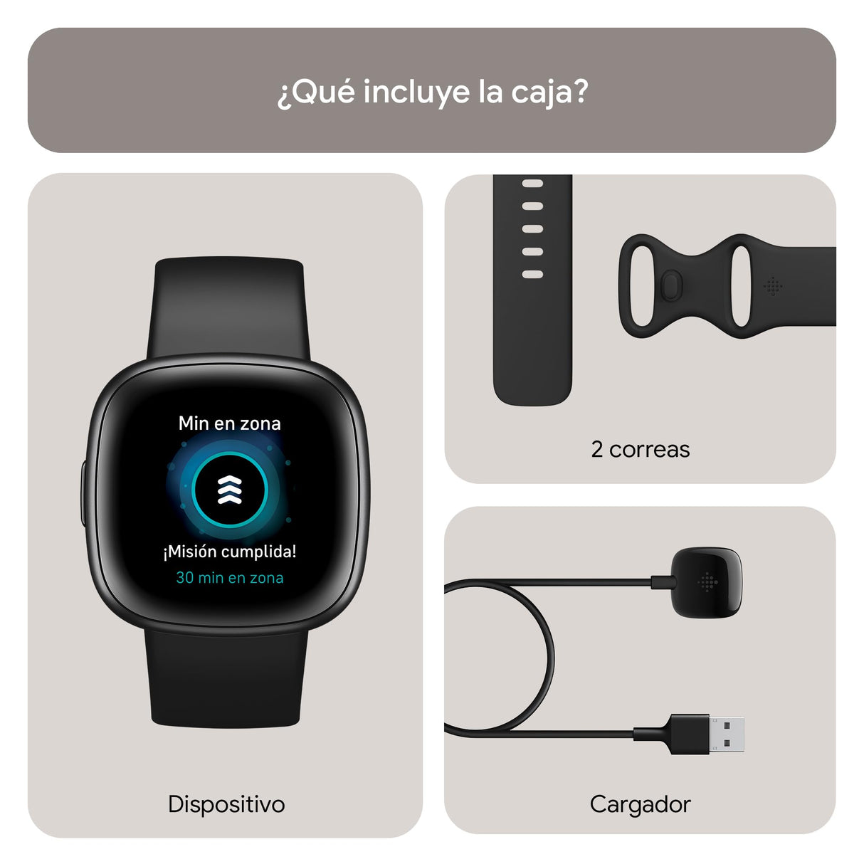 Fitbit Versa 4,Black/Graphite Smartwatch, Unisex-Adult, Negro/Aluminio Grafito, One Size