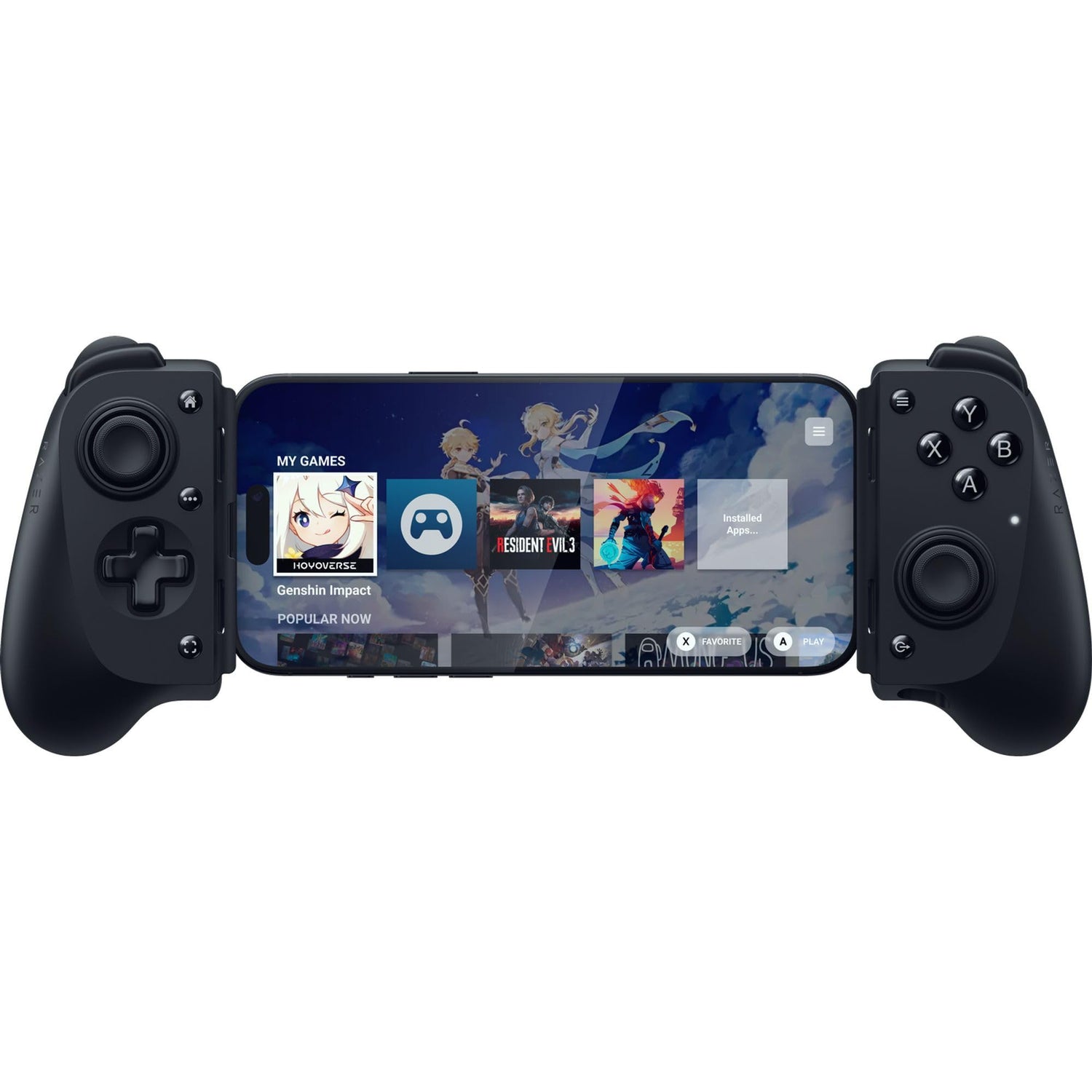 Razer Kishi V3 - Mando háptico gaming USB-C para iPhones y smartphones Android - Plug and Play - sticks analógicos antideriva (12 botones - hápticos Sensa HD - app Nexus) Negro
