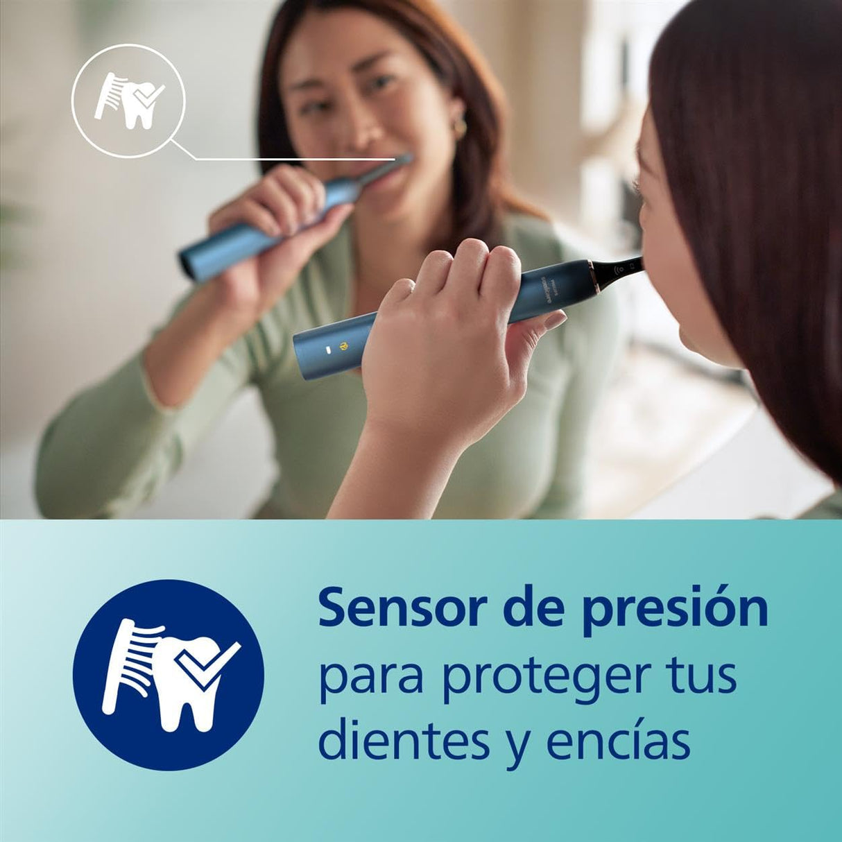 Philips Sonicare DiamondClean 9000, cepillo dental eléctrico, edición especial, cepillo dental sónico con aplicación, sensor de presión, soporte de carga, color aguamarina, modelo HX9911/89