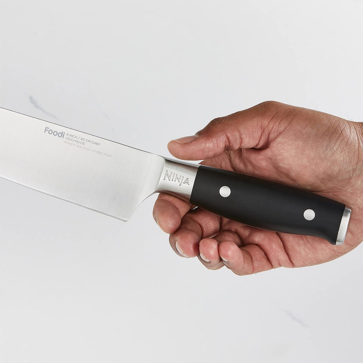 Ninja Foodi StaySharp Taco de cuchillos, afilador integrado, 5 cuchillos (de chef, para pan, para rebanar, multiusos y para pelar) y tijeras, 6 piezas afiladas, acero inoxidable, K32006EU