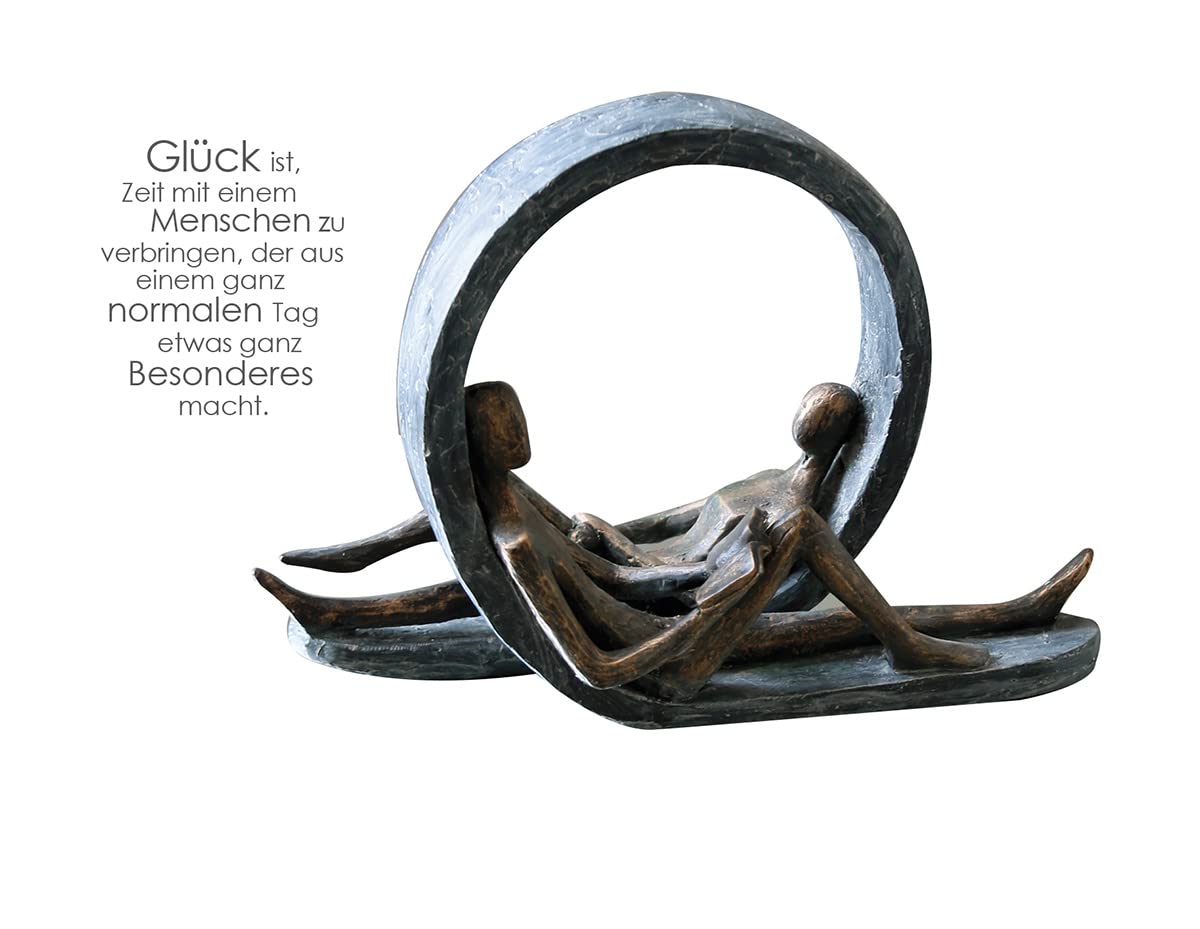 Casablanca modernes Design Escultura Resina Bronce Gris Altura 22 cm