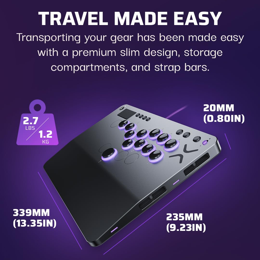 Turtle Beach Victrix Pro KO Leverless All Button Fight Stick for PlayStation 5, Officially Licensed PS5|PS4, Windows 10/11 PC, Customizable eSports Tournament Ready Controller, Gray