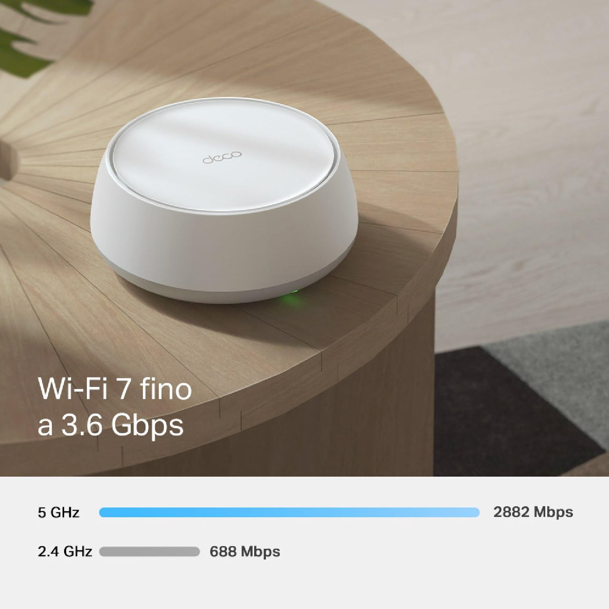 TP-Link Deco BE3600 (1-Pack) – WiFi 7 Mesh tribanda hasta 6.6 Gbps, 2 × Puerto 1G, Ideal para casa Grande, Streaming 8K, Juegos y Red Estable con AI Mesh