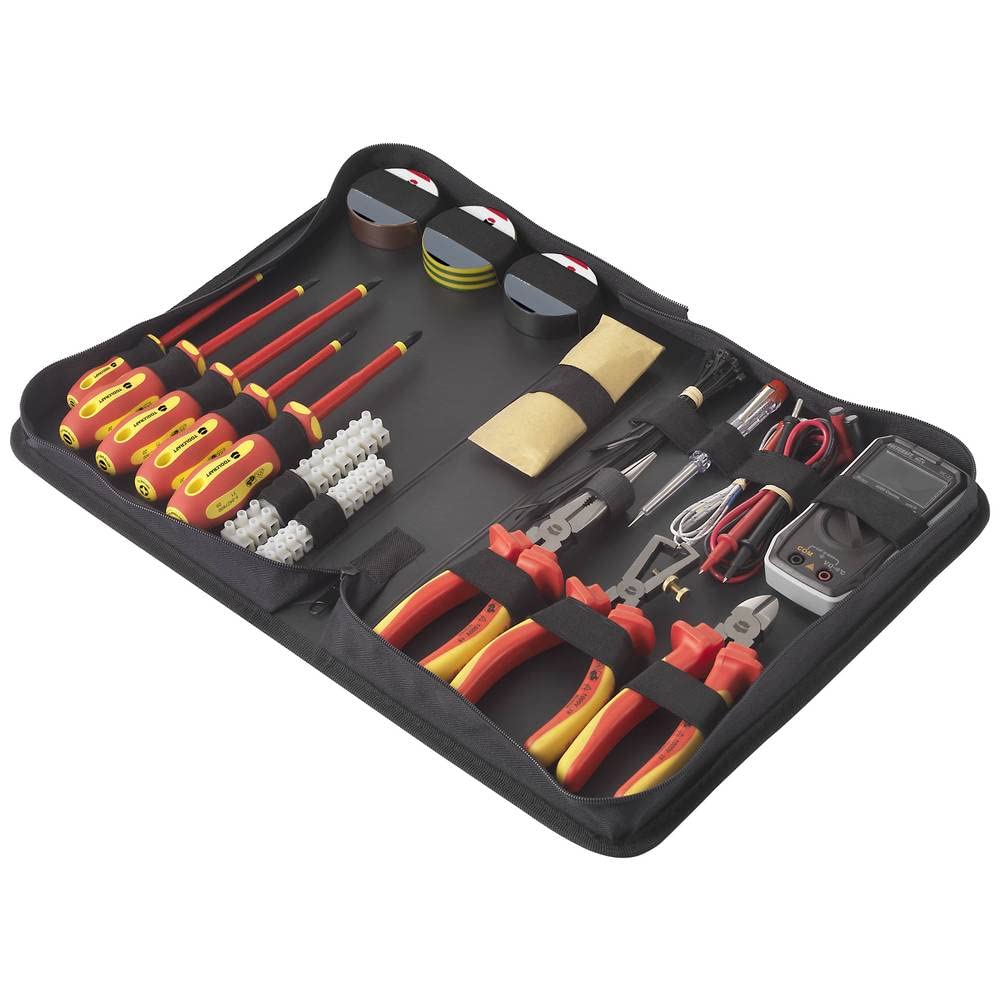 Toolcraft TO-7762929 VOLTCRAFT VC-22 - Juego de herramientas para electricista (50 piezas, con multímetro digital)