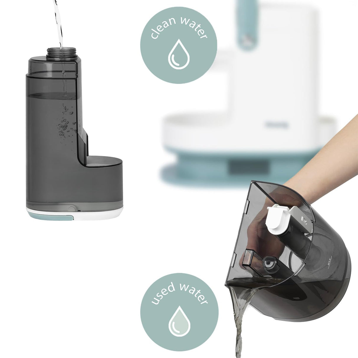H.Koenig Limpiador textil con agua caliente y vapor TWT99, 1700 W, Doble Depósito 1600ml y 1250ml, Quitamanchas para Alfombras, Sofas, Tapicerías, Coches