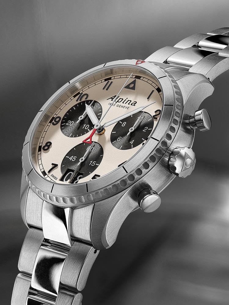 Alpina Reloj Analógico para Hombre de Cuarzo con Correa en Acero Inoxidable mid-39675