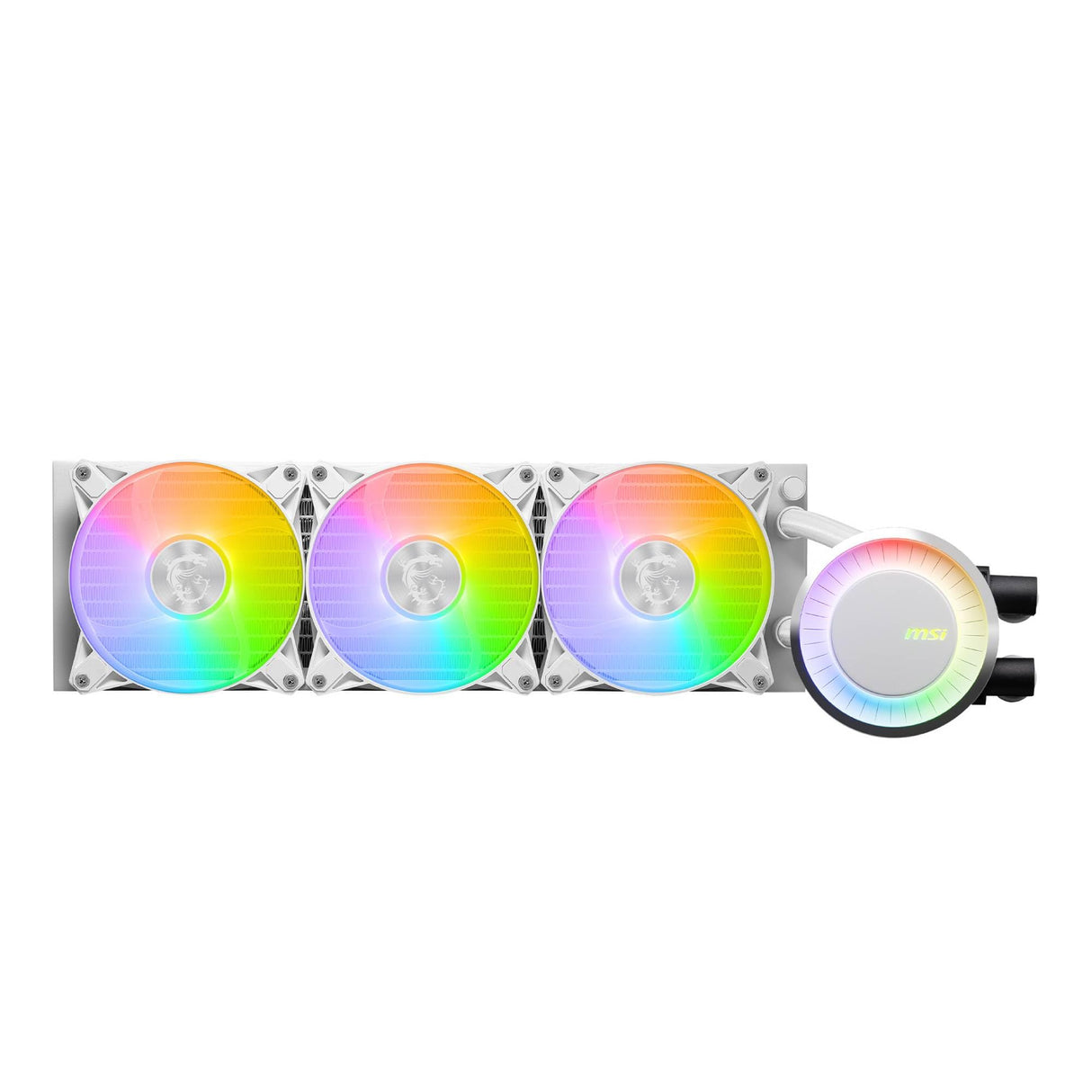 MSI MAG CORELIQUID E360 Refrigeración líquida CPU - Cold plate de Cobre Ampliada, ARGB y Ventiladores FDB,Bloque de Agua Cámara-Dual, Radiador Flujo Dividido, Mystic Light-Intel y AMD , blanca