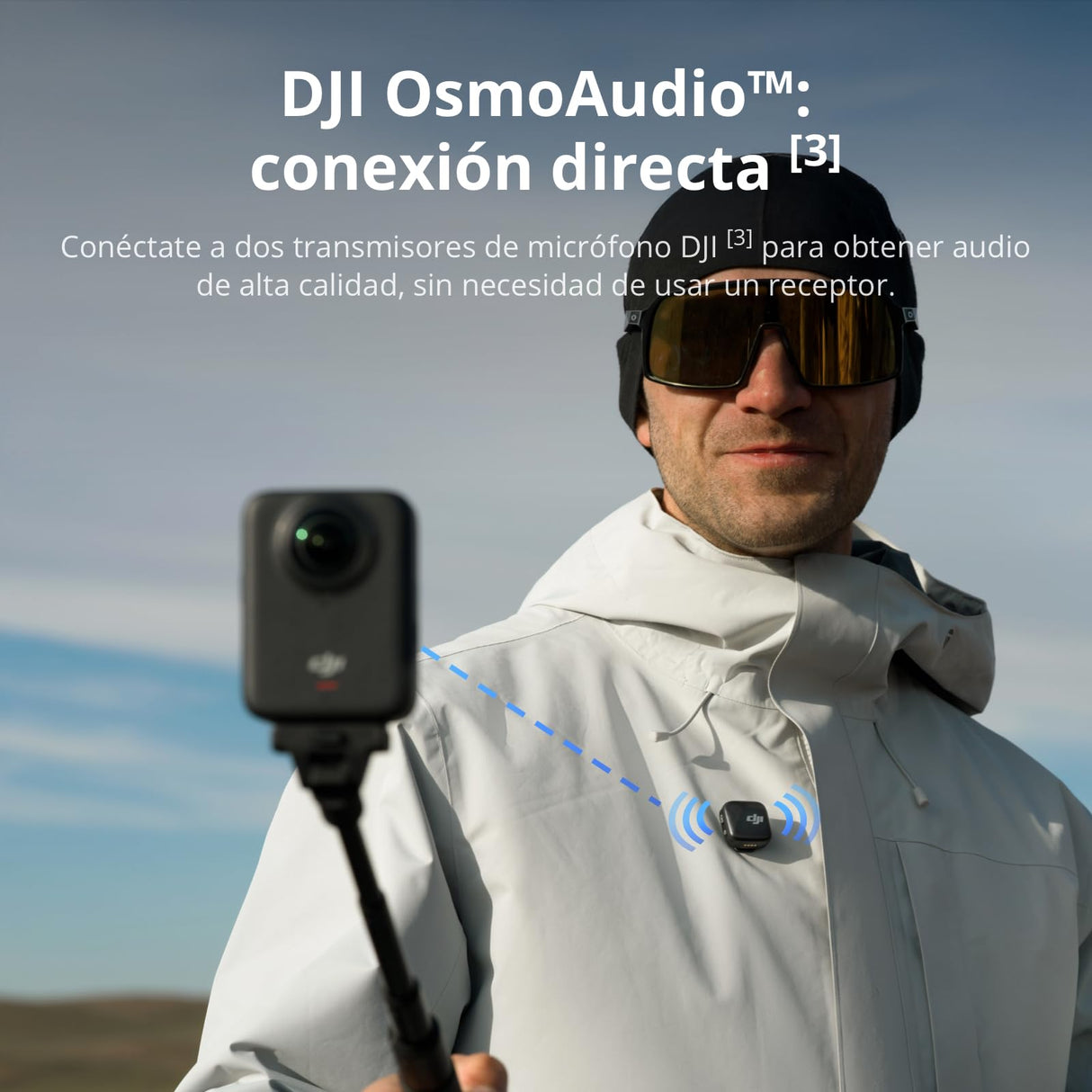 Pack Esencial dji Osmo 360, cámara 360 con Imagen 360° de 1 Pulgada, Video 360° en 8K Nativo, Video 4K/120 fps y 170° Boost, Kit de Palo de Selfie Invisible de 1.2 m, batería extendida con 2 baterías