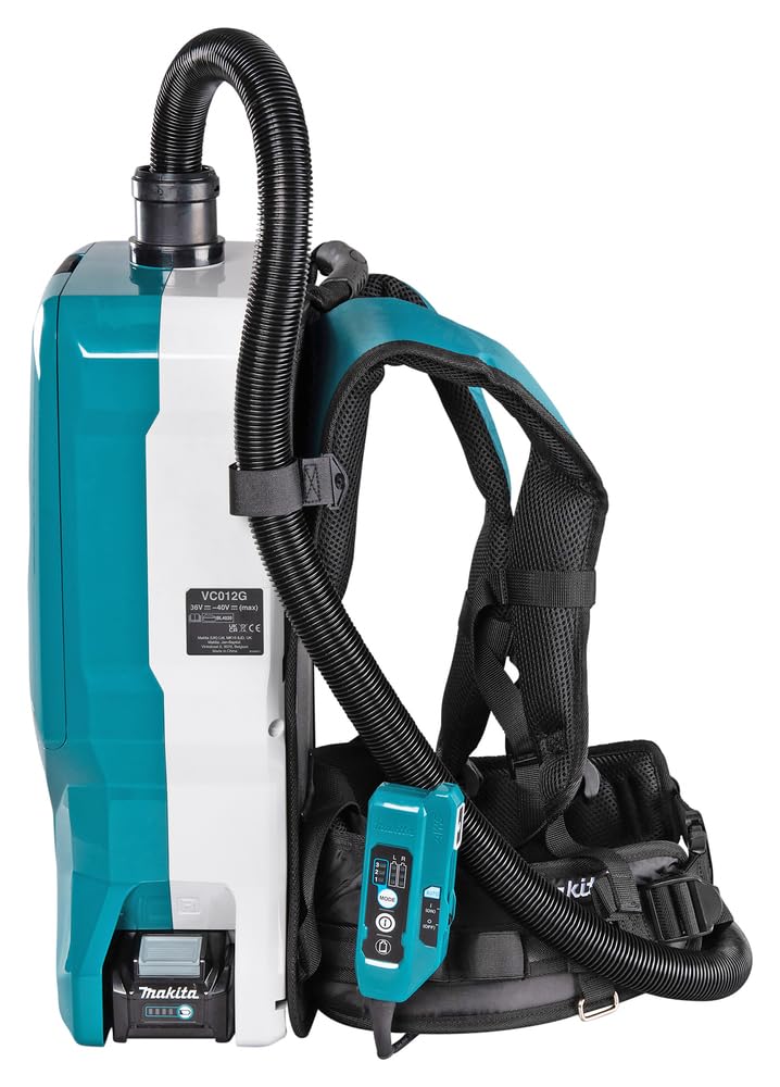 Makita VC012GZ01 Aspiradora de Mochila sin escobillas, 3 Velocidades, Azul