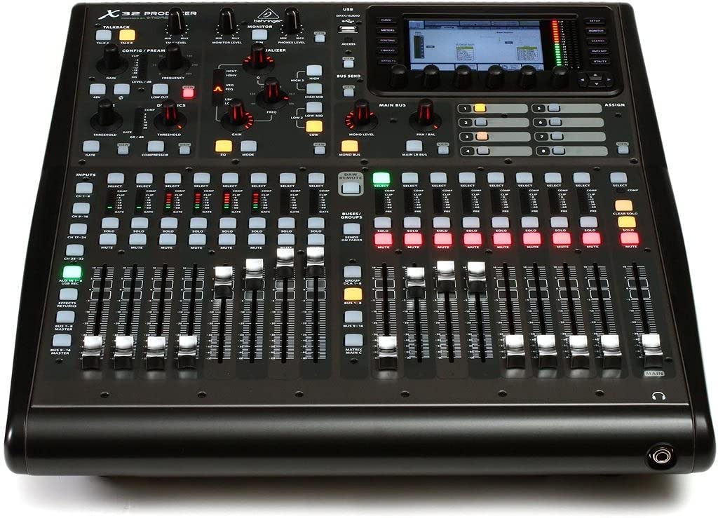 Behringer X32 PRODUCER Consola de mezclas digital montable en rack de 40 entradas y 25 buses con 16 preamplificadores Midas programables