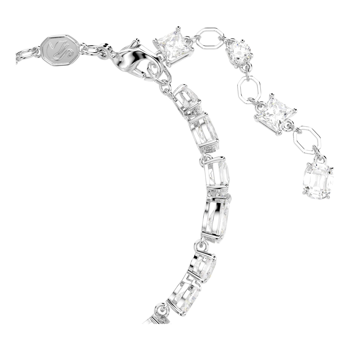 Swarovski Pulsera Mesmera, Tallas mixtas, Blanca, Baño de rodio