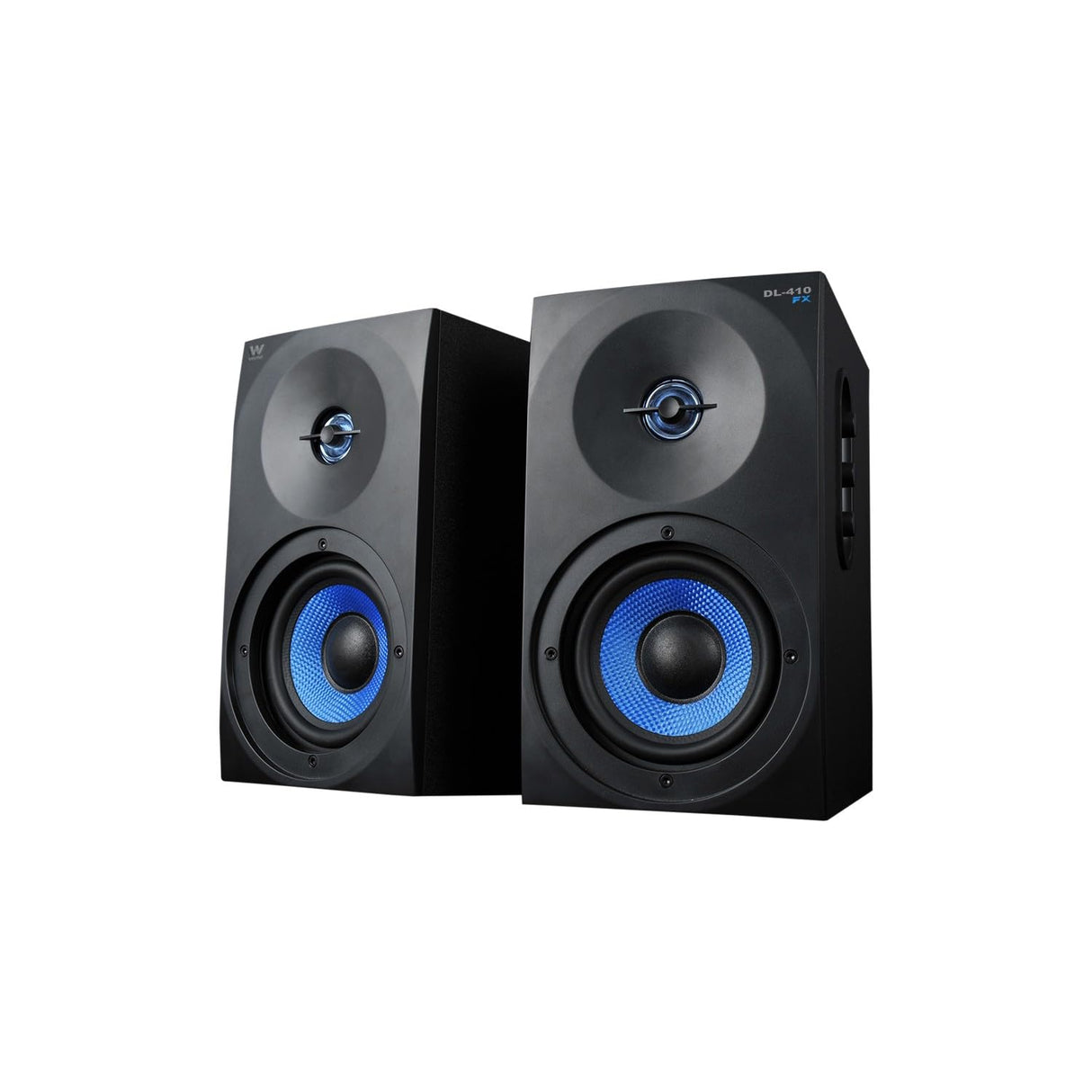 Woxter SO26-077 Dynamic Line DL-410 FX Altavoces gaming, Estéreo 2.0, Autoamplificados con 150W, Madera, Woofer de 4 pulgadas, 2 Tweeter, Negro, 3.5 mm