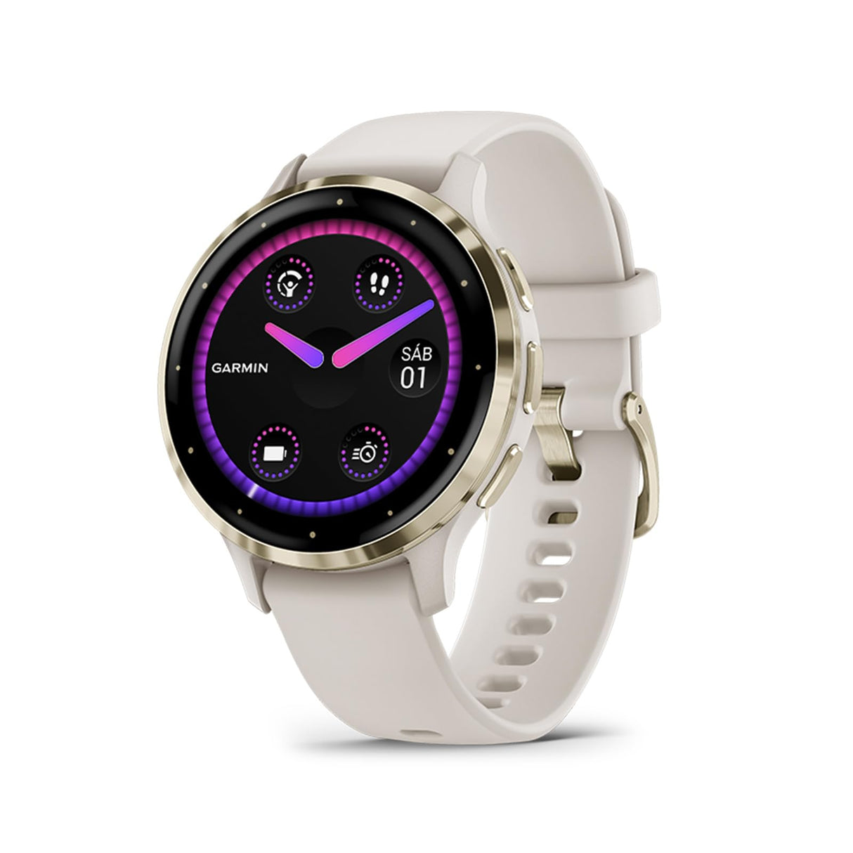 Garmin Venu 3S, Smartwatch Premium con GPS, AMOLED, Funciones avanzadas de Salud y Forma física, más de 30 Aplicaciones Deportivas, 10 días de autonomía, Gris Gold