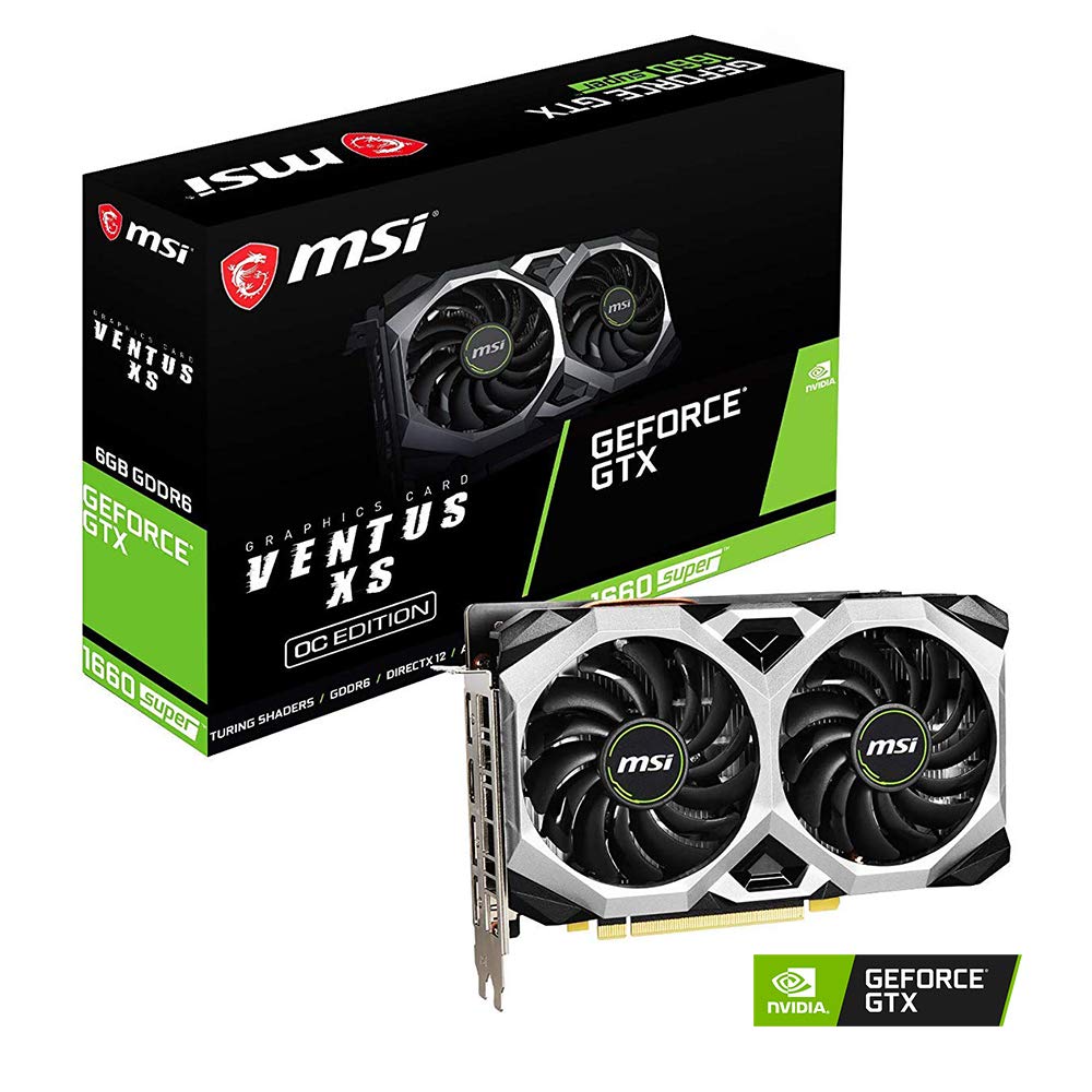MSI Gaming GeForce GTX 1660 Super 192-bit HDMI/DP 6GB GDRR6 HDCP Support DirectX 12 Dual Fan VR Ready OC Tarjeta gráfica (GTX 1660 Super VENTUS XS OC)