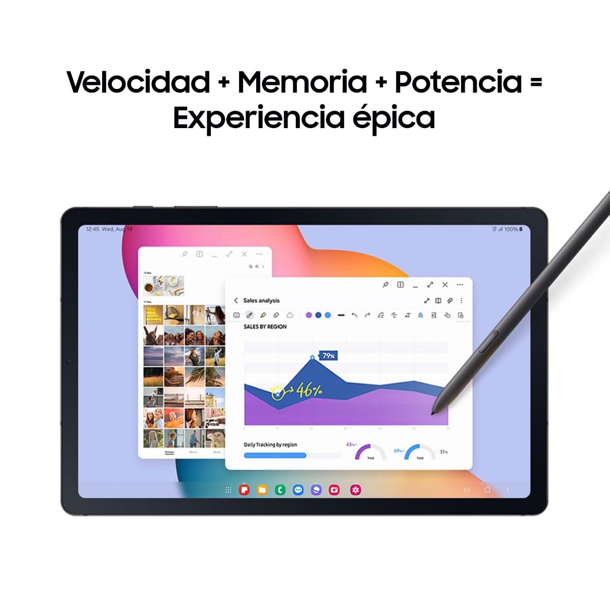 Samsung Galaxy Tab S6 Lite (2024), 128 GB, Tablet de 10.4”, Procesador Exynos 1280, 4 GB RAM, Wifi, Android 14, Gris - Versión española