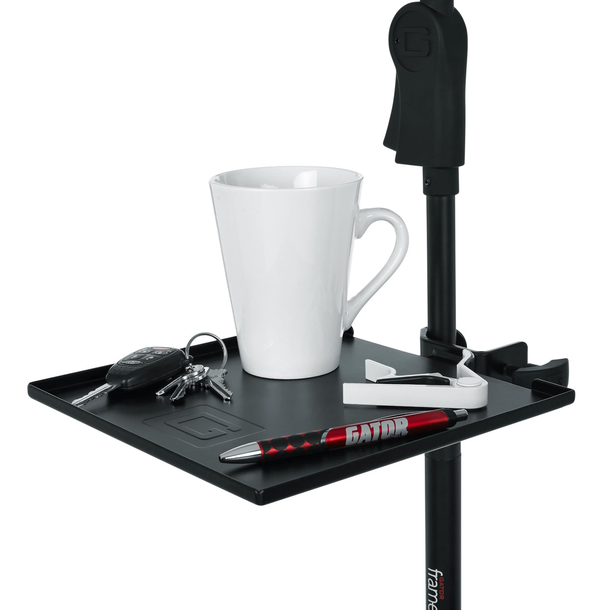 Gator Frameworks (GFW-SHELF0909) - Soporte de micrófono con abrazadera de 9 x 9 pulgadas, área de superficie con capacidad de peso de 10 libras