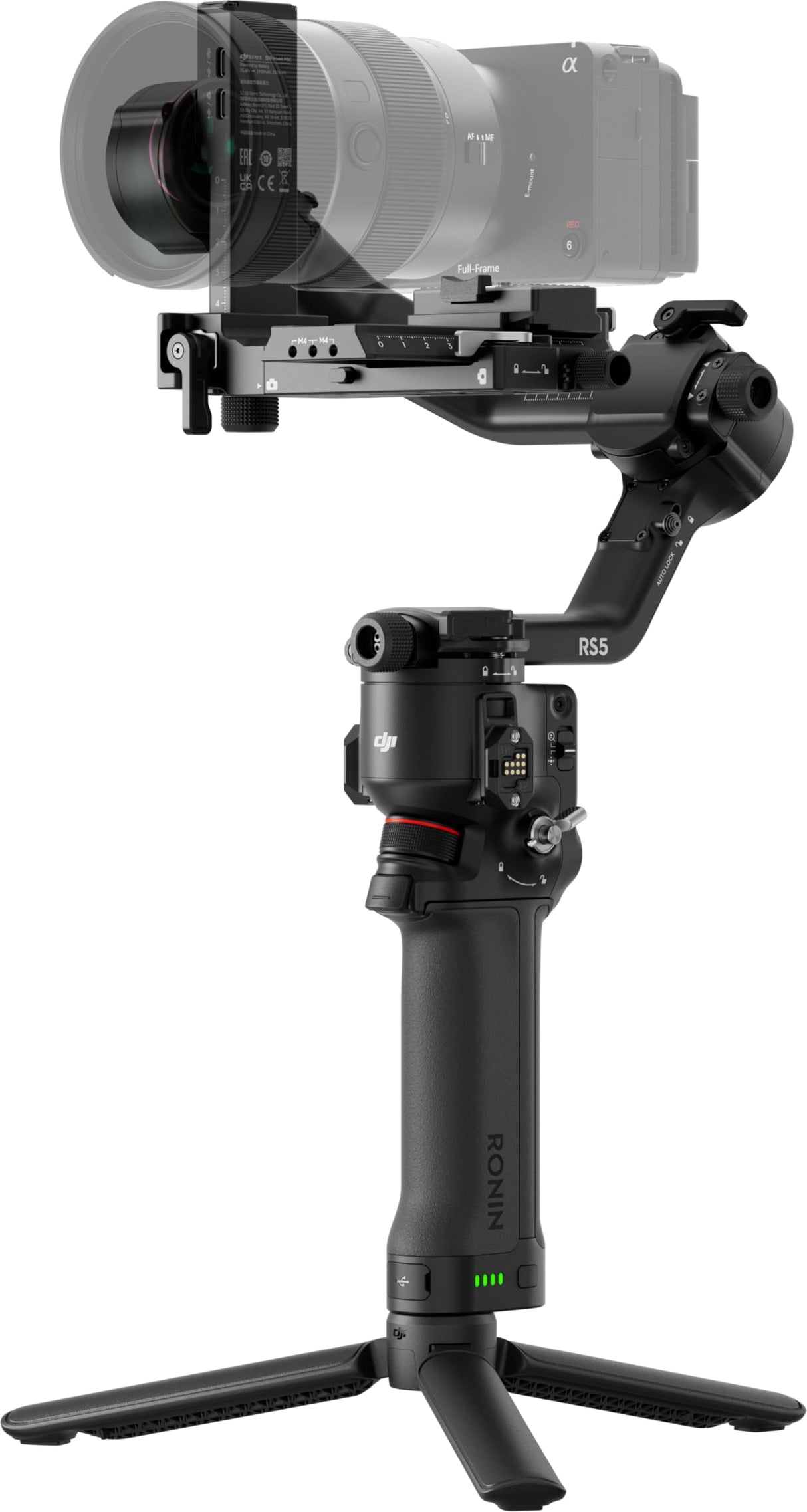Pack dji RS 5, estabilizador para cámara Canon/Sony/Panasonic/Nikon/Fujifilm, Seguimiento Inteligente, empuñadura Maleta electrónica, perillas de Ajuste Fino, Nuevo indicador del Eje Z