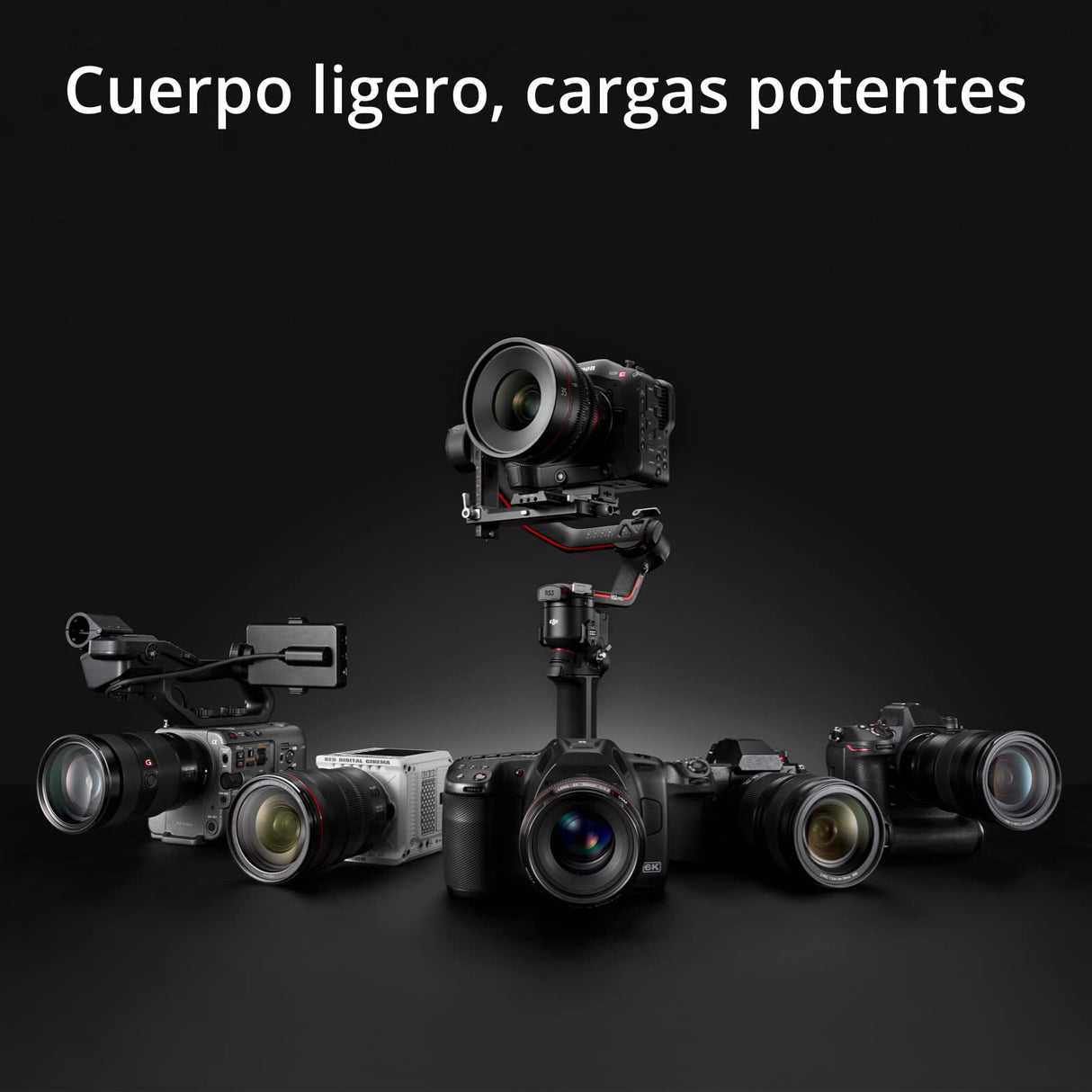 DJI Pack DJI RS 3 Pro, estabilizador portátil en Tres Ejes para cámaras de Cine y DSLR de Canon/Sony/Panasonic/Nikon/Fujifilm/BMPCC, Fibra de Carbono