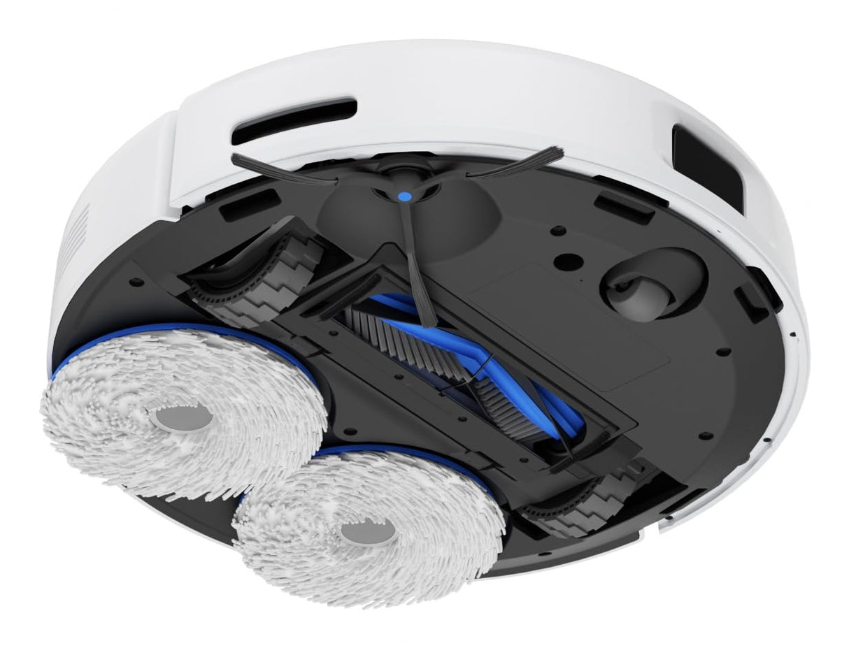 ECOVACS N30 Pro Omni aspriadora Robot con estación Vaciado, Lavada, Secado automáticos, 10 00 Pa, Cepillo antienredos ZeroTangle 2.0, Limpieza Agua Caliente 60 ℃, mopa adaptiva TruEdge, Blanco