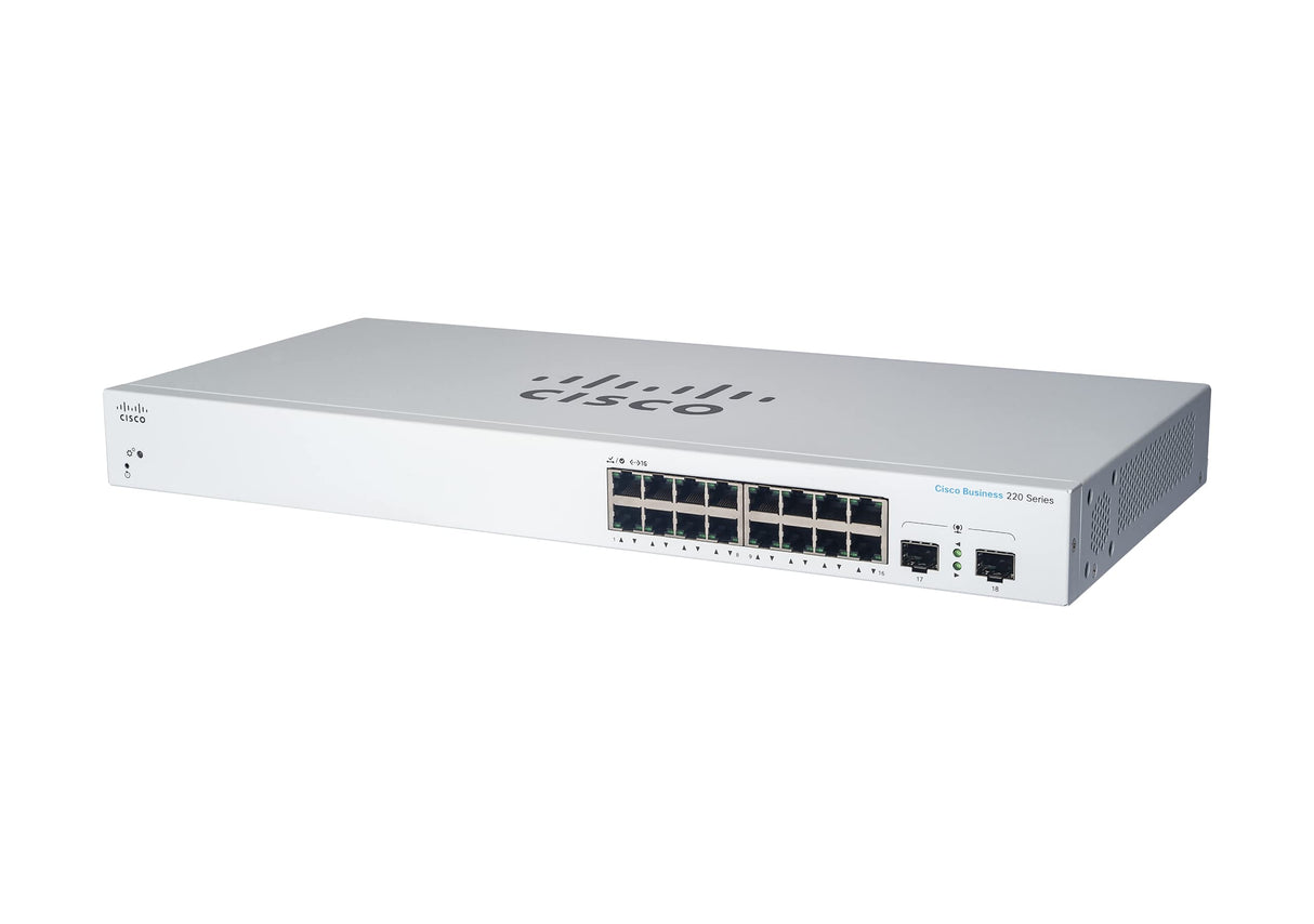 Switch inteligente Cisco Business CBS220-16P-2G | 16 puertos GE | PoE | 2 SFP de 1 G | 3 años de garantía limitada de hardware (CBS220-16P-2G-EU)
